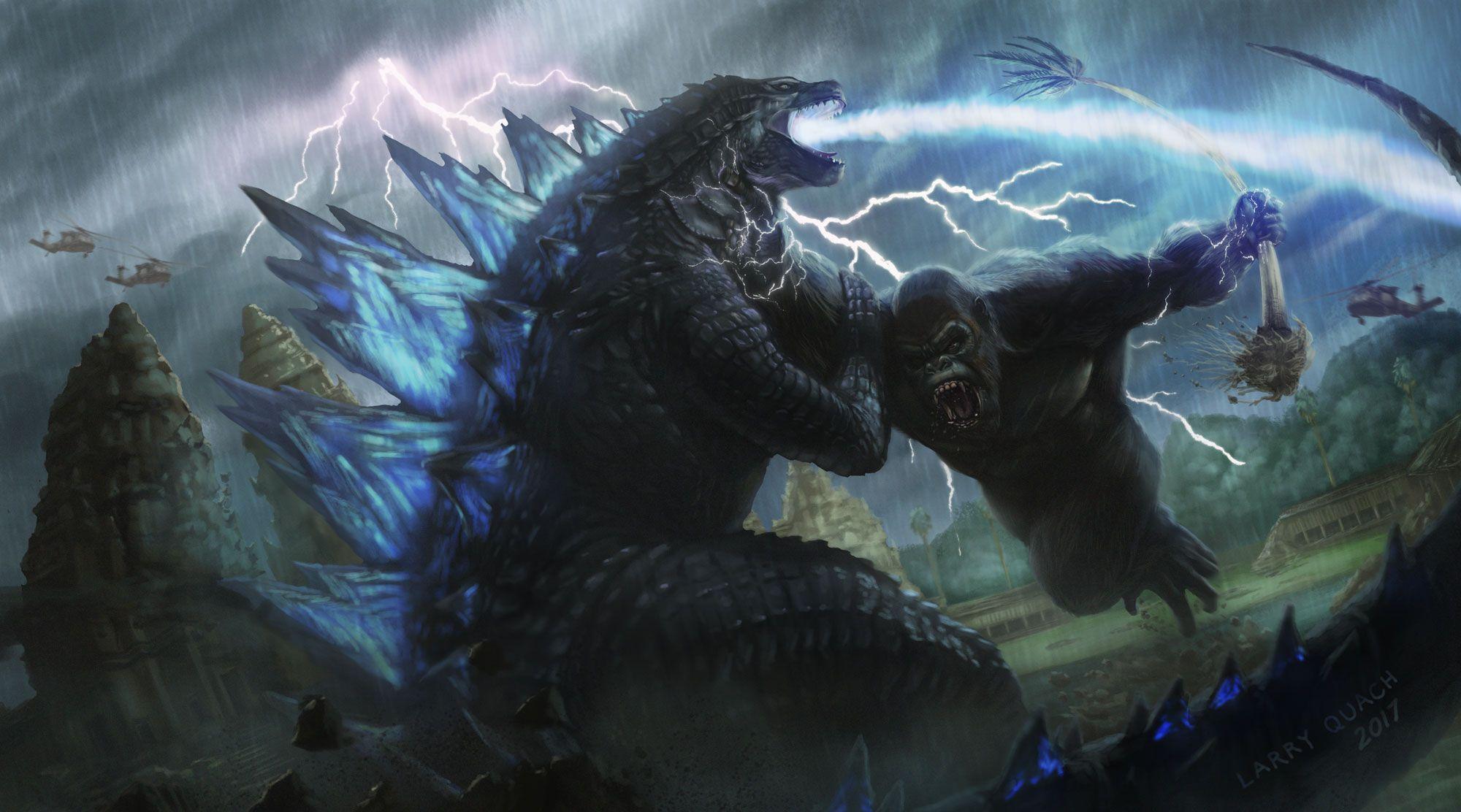 I did an illustration of what Godzilla vs King Kong might look like