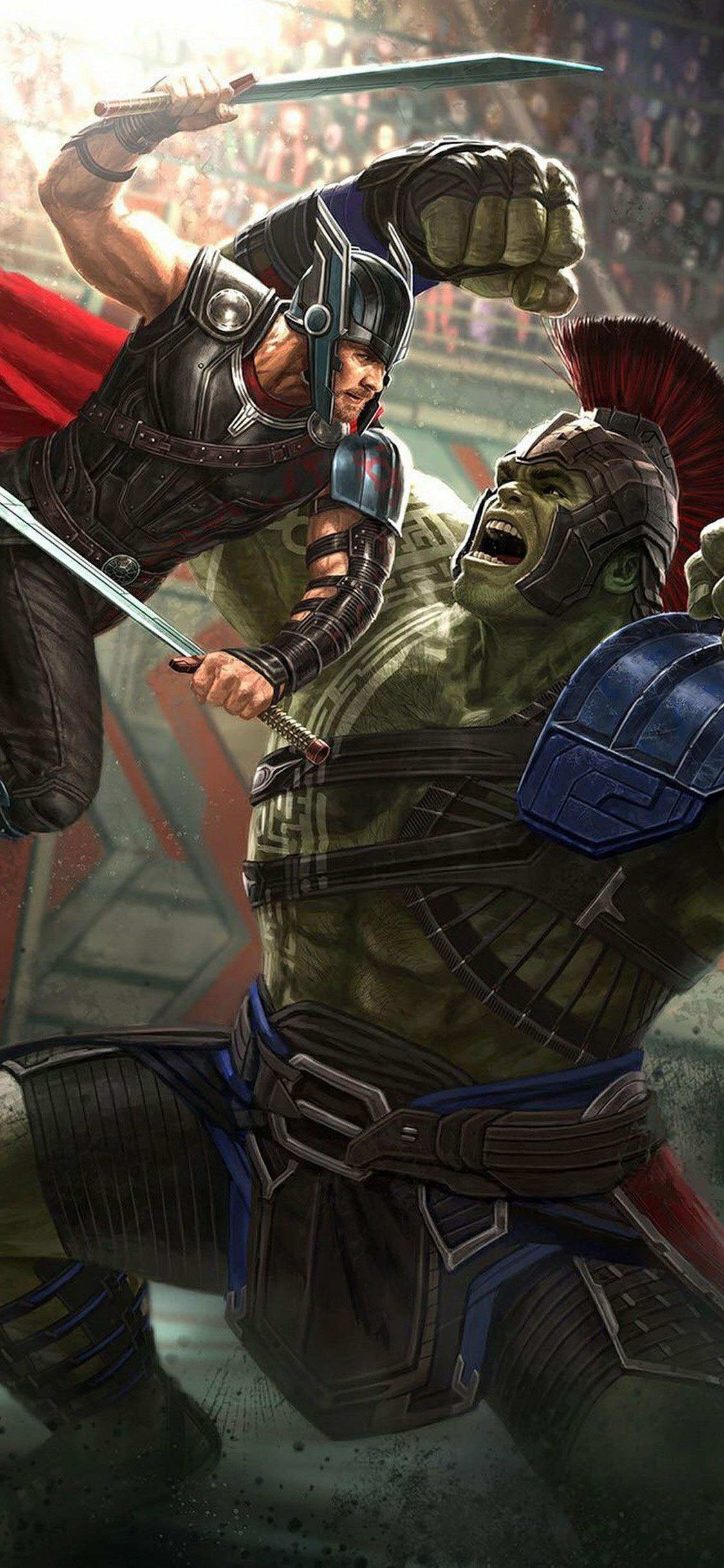 Thor Hulk Fight iPhone X. Marvel N DC Art Board. HD