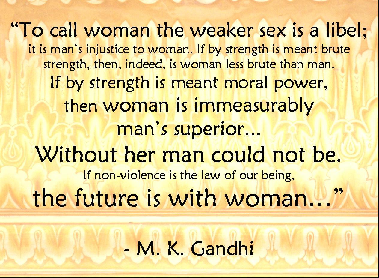 Mahatma Gandhi Wallpaper on Woman Empowerment