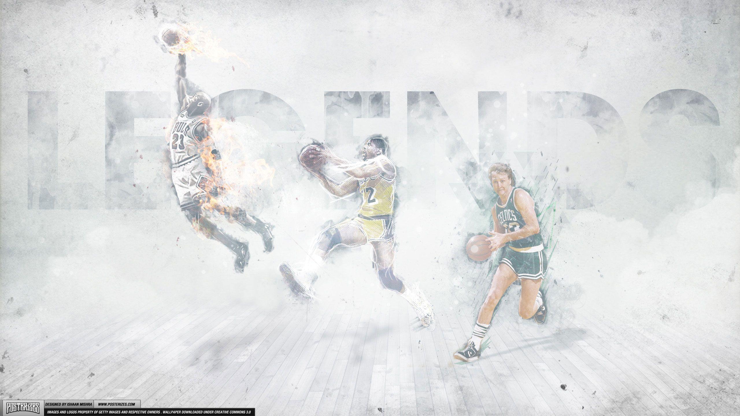 Jordan Magic Bird NBA Legends 2560×1440 Wallpaper. Basketball