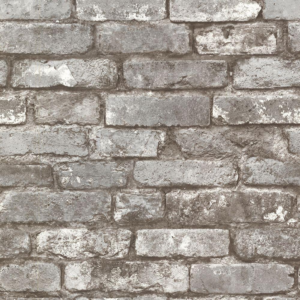 Brewster Chelsea Charcoal Brick Wallpaper 2686 21259 Home Depot
