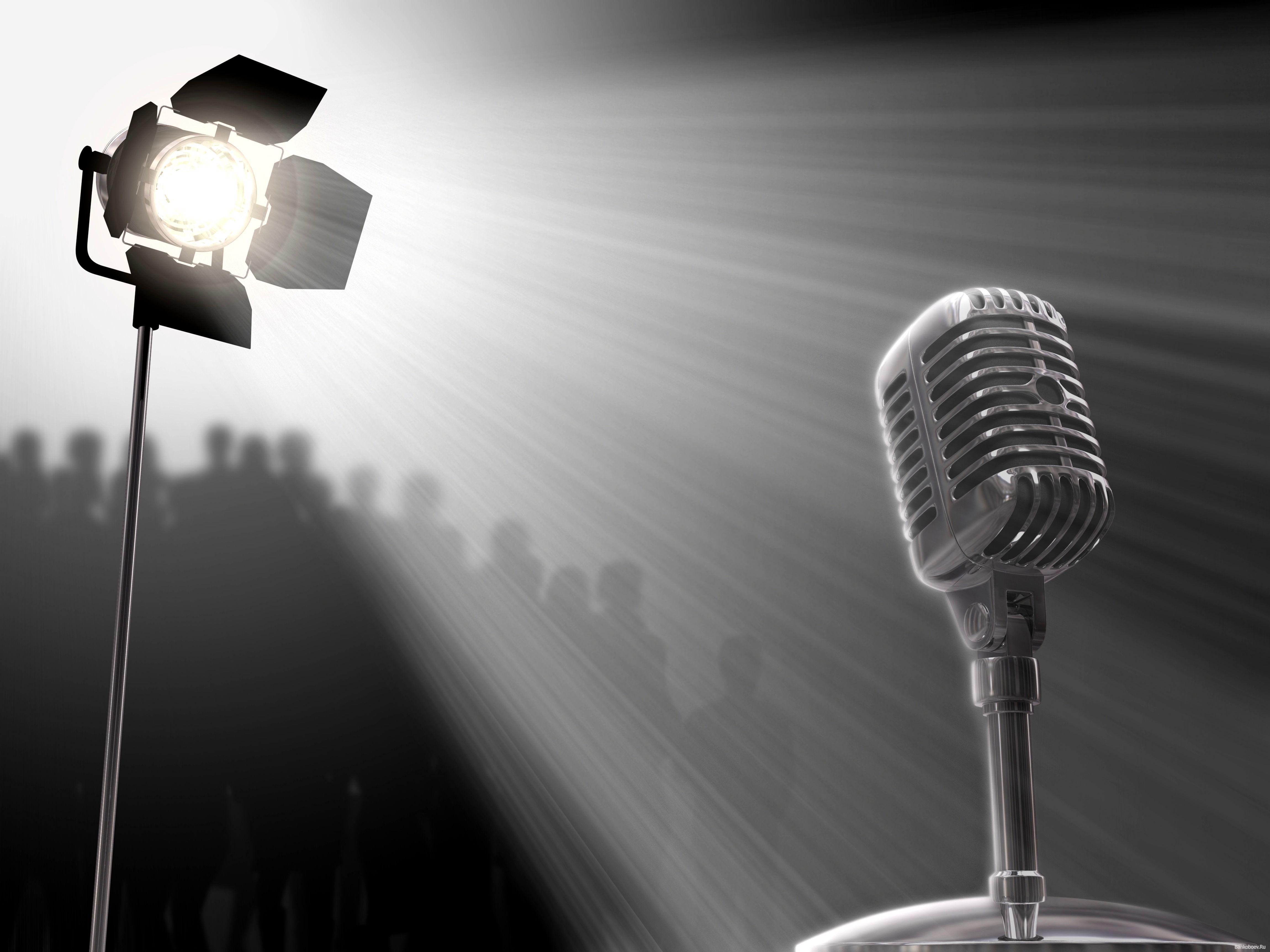 Microphone Stand Spotlight HD Wallpaper, Background Image