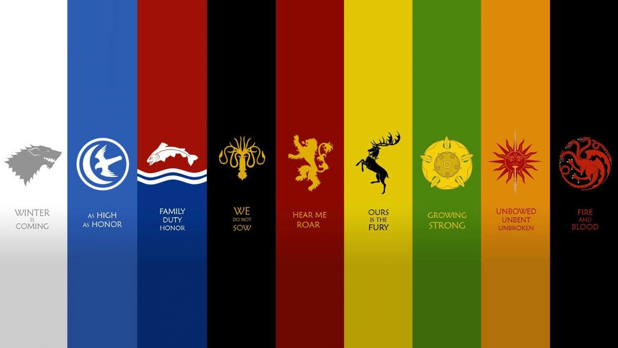 Quotes houses fantasy art Game of Thrones emblems A Song of Ice