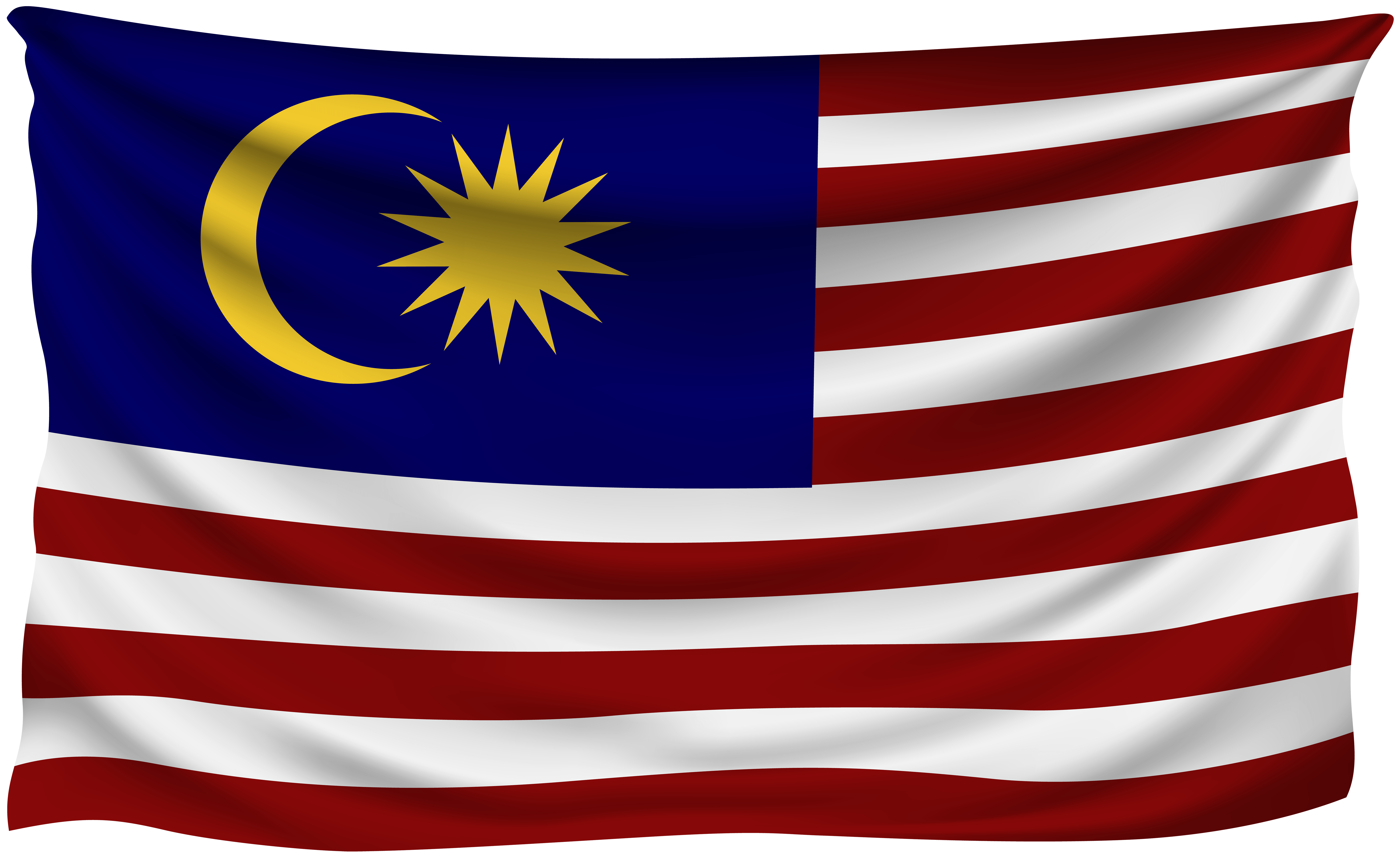 Malaysia Wrinkled Flag Quality Image