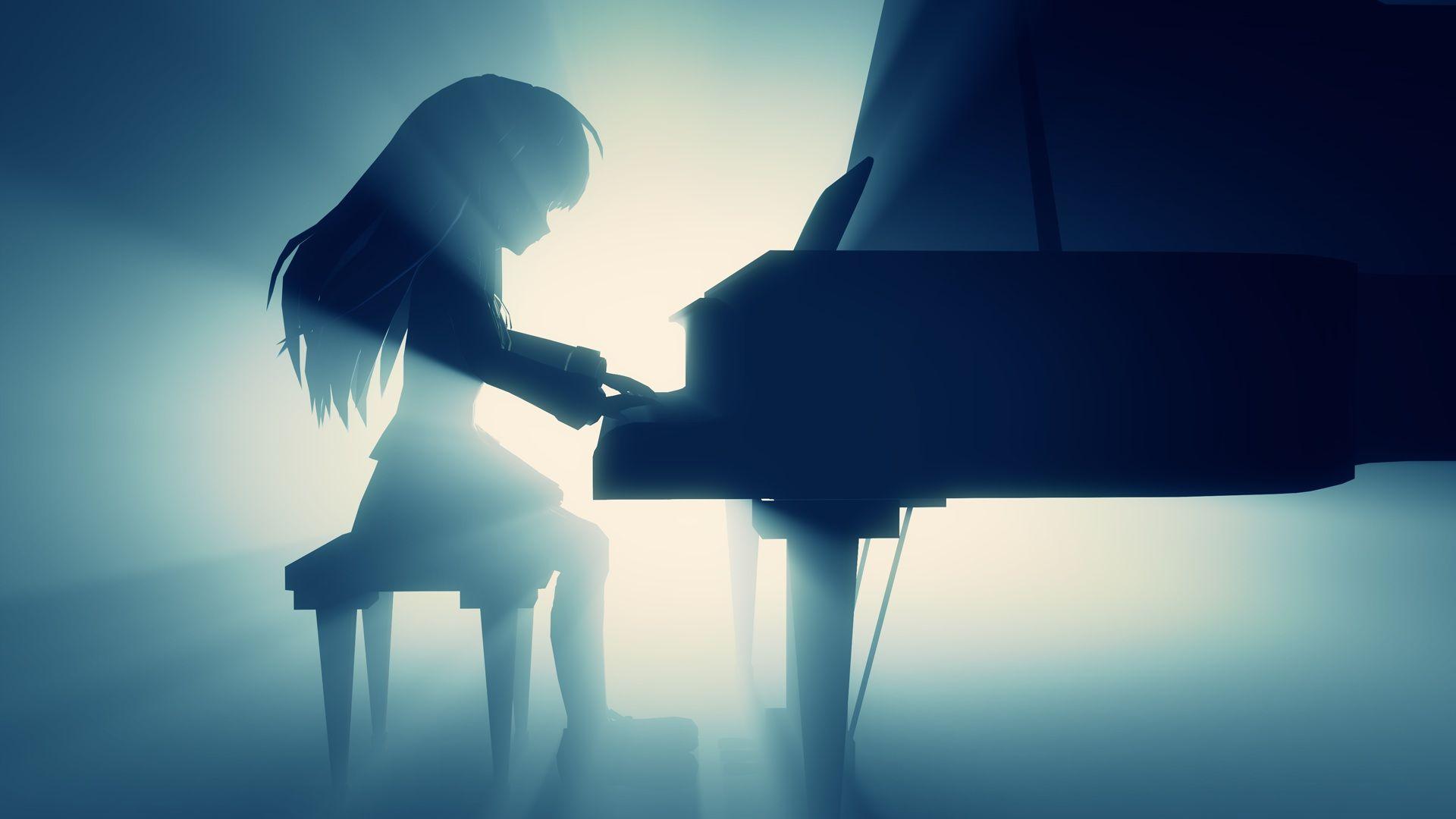 Female anime character playing piano HD wallpaper | Wallpaper Flare