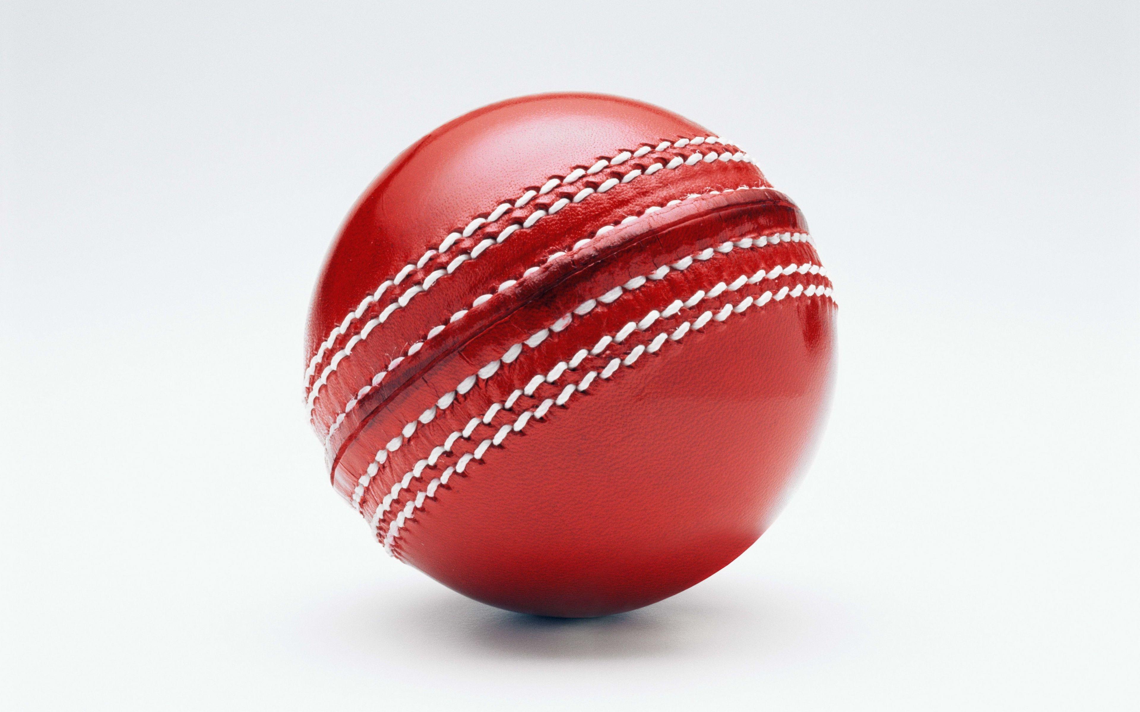 Download wallpaper 3840x2400 ball, white background, cricket 4k