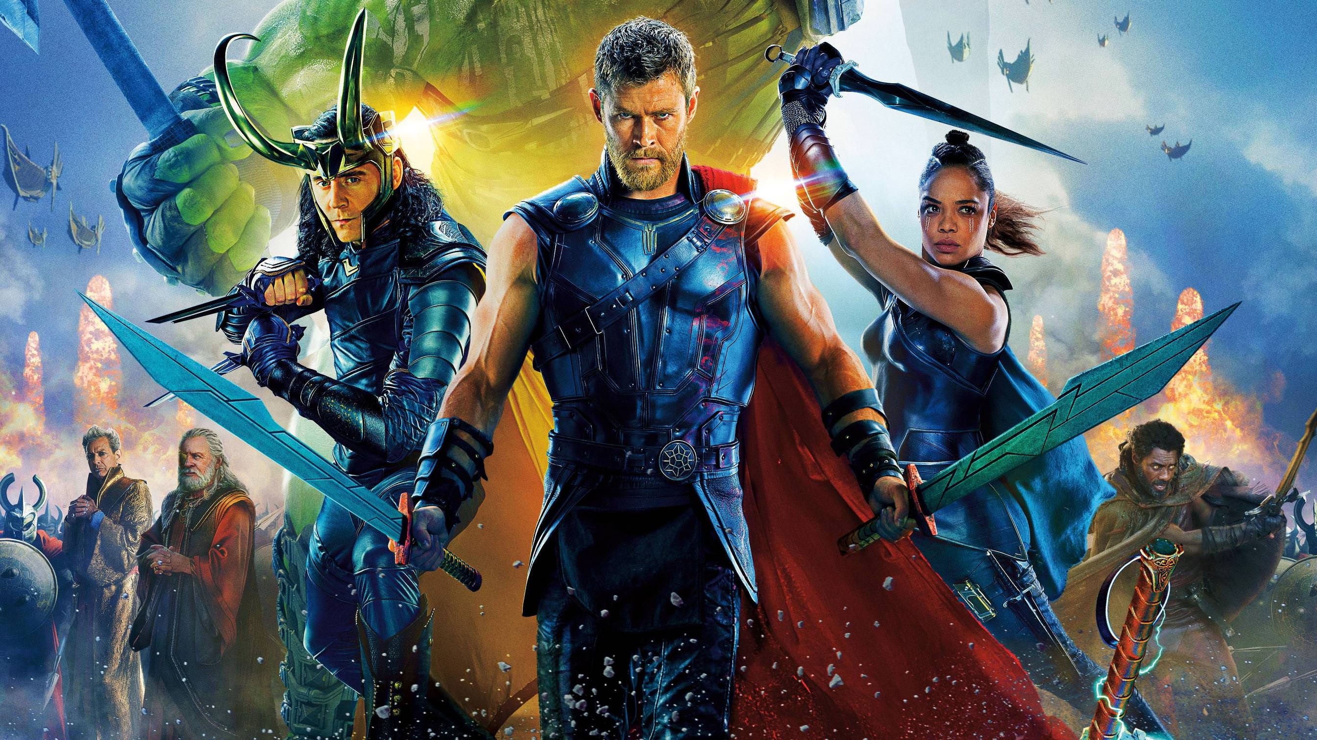 Thor: Ragnarok Thor, Loki and Valkyrie 4K UHD Wallpaper
