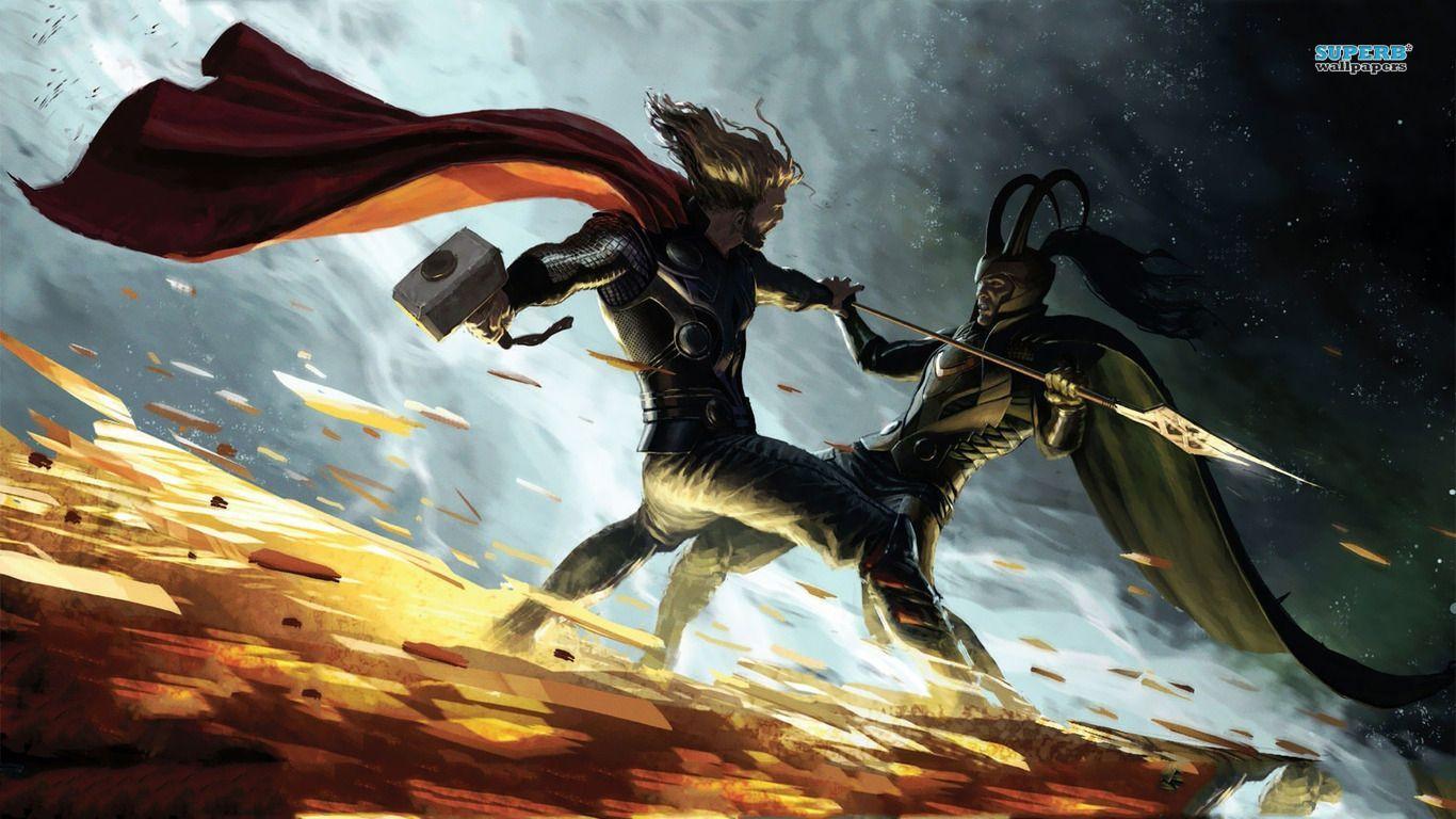 thor vs loki. Thor vs Loki wallpaper wallpaper
