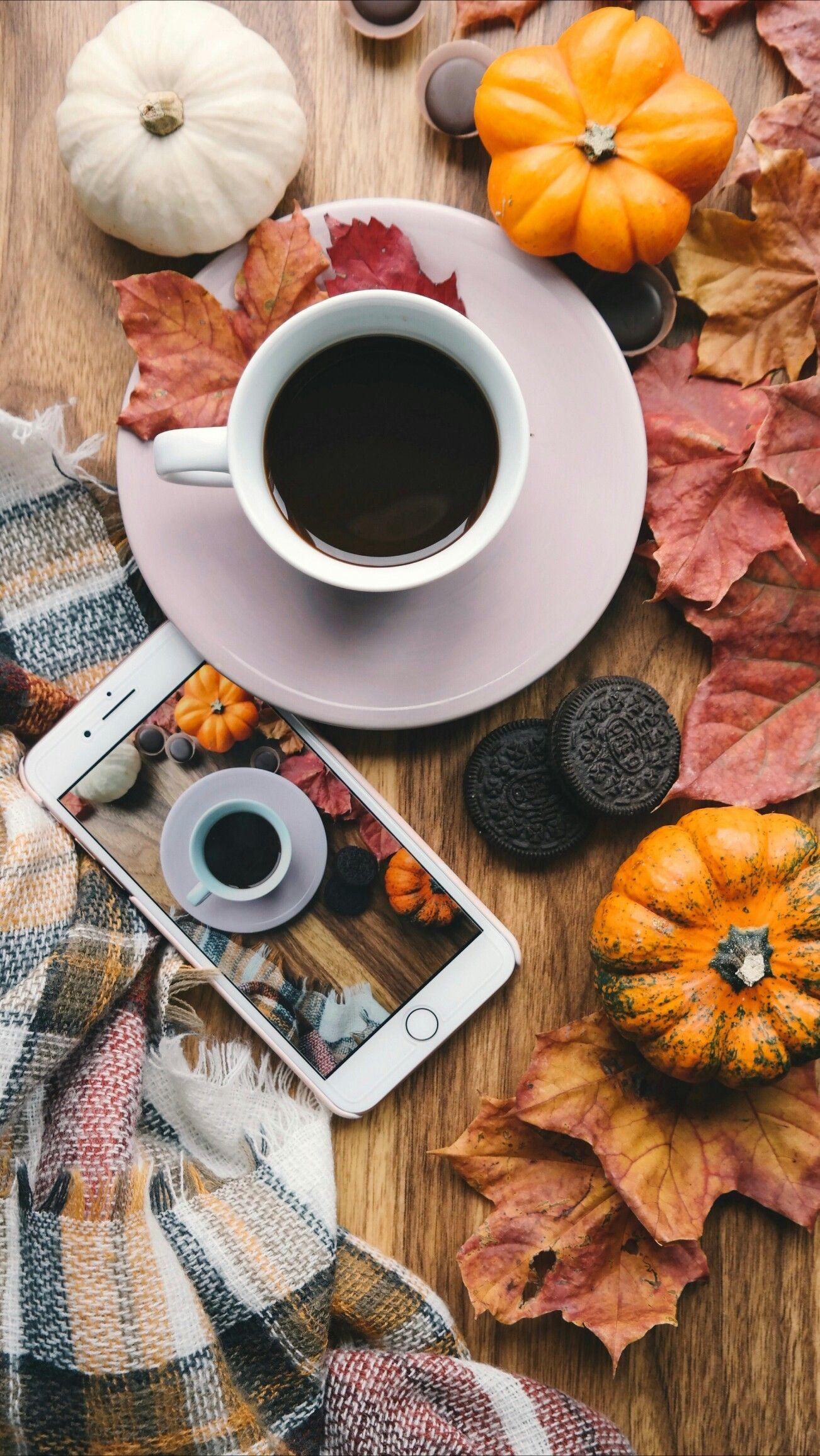 Calming aesthetic. Picture. Autumn, Coffee and Wallpaper