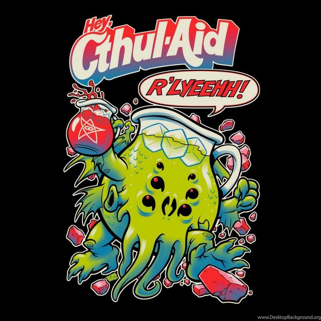 Download Wallpaper 2048x2048 Lovecraft, Kool aid, Cthulhu New iPad