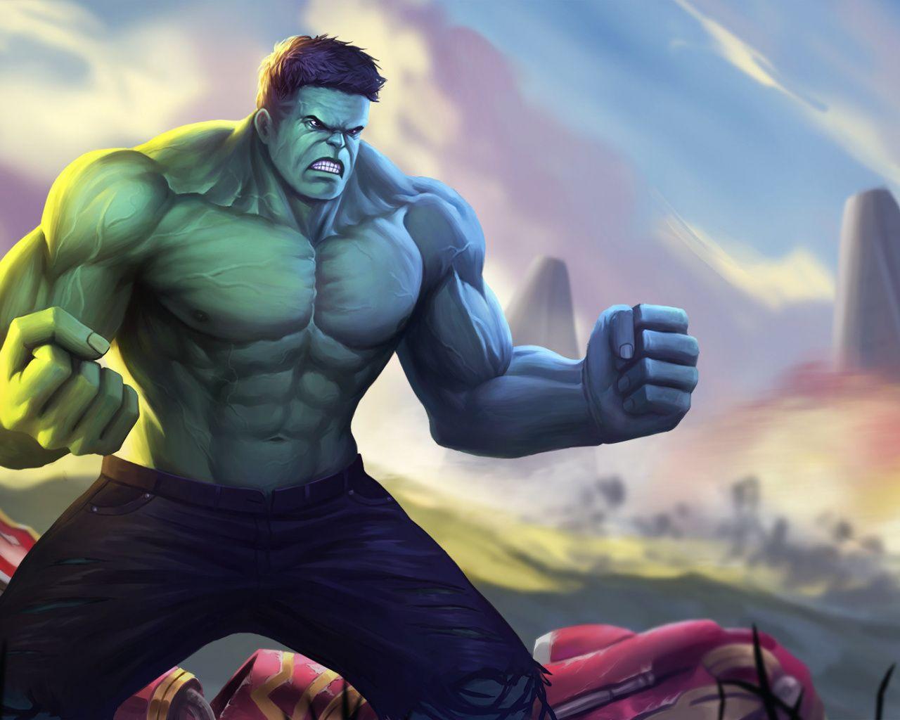 Download 1280x1024 Wallpaper Avengers: Infinity War, Hulk, Art