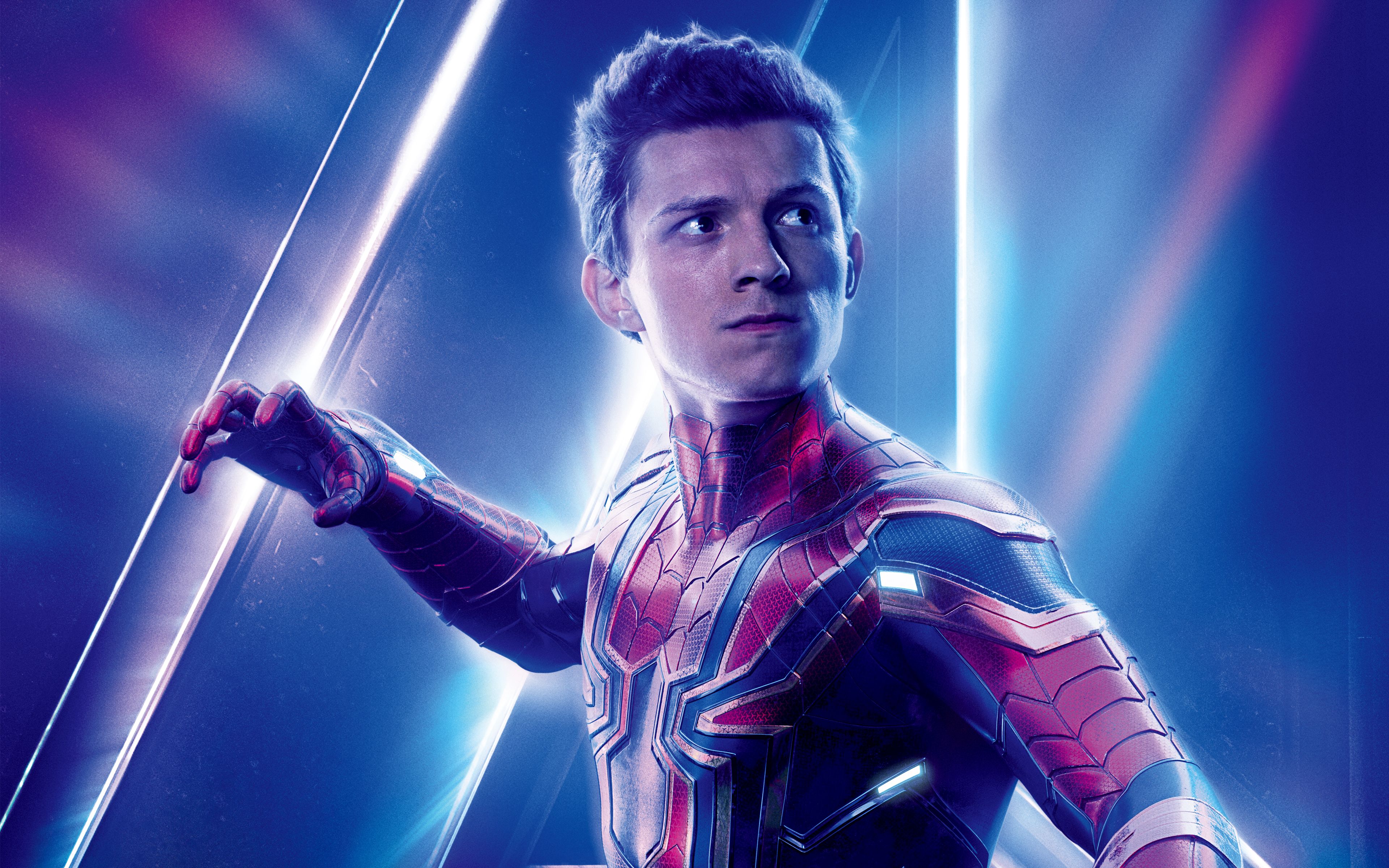 Tom Holland as Spider Man Avengers Infinity War 4K 8K Wallpaper