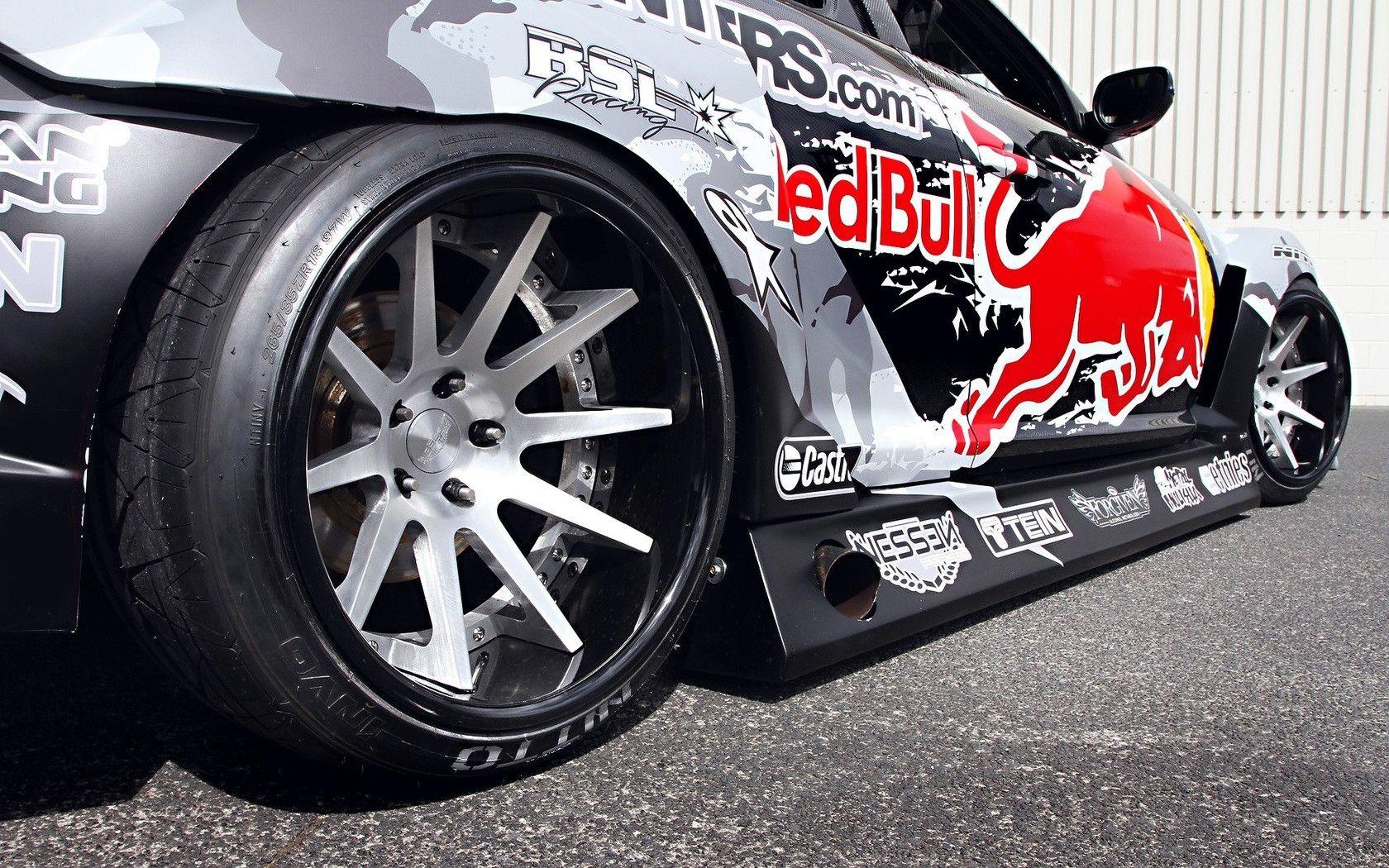 red bull drifting drift mazda rx8 mad mike 1680x1050 wallpaper High