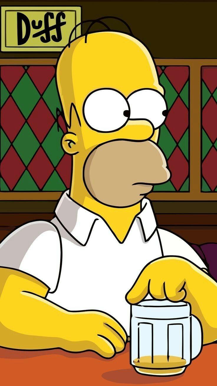 Homer moe Duff beer. The Simpsons. Duff beer