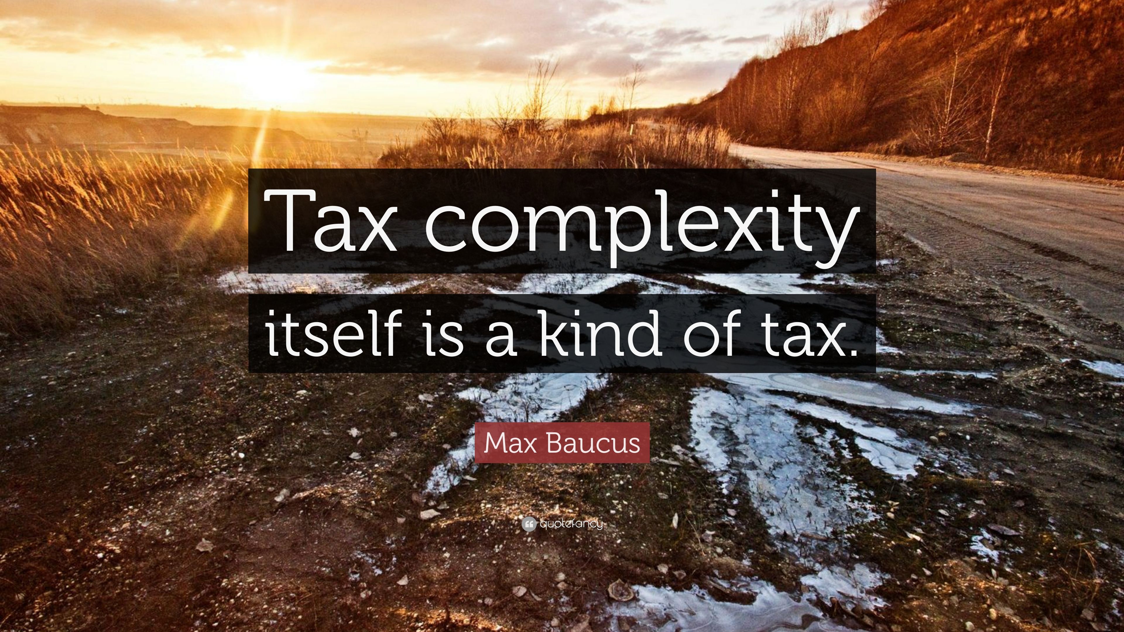 Max Baucus Quote: “Tax complexity itself is a kind of tax.” 7