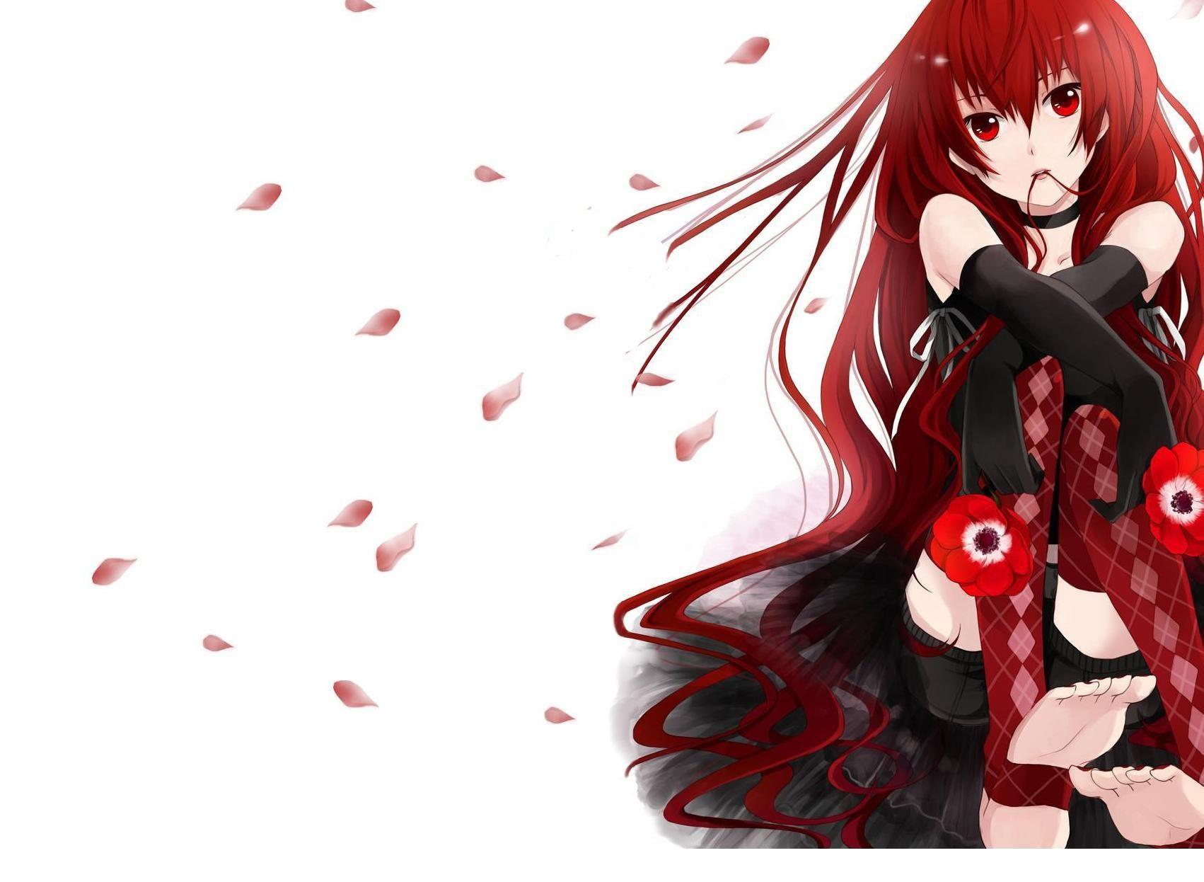 Anime Girl Red Hair HD Wallpaper