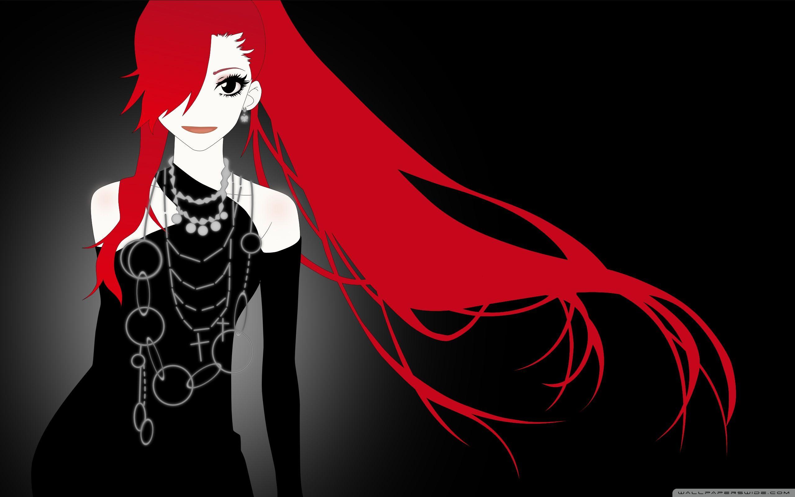 Anime Girl With Red Hair Ultra HD Desktop Background