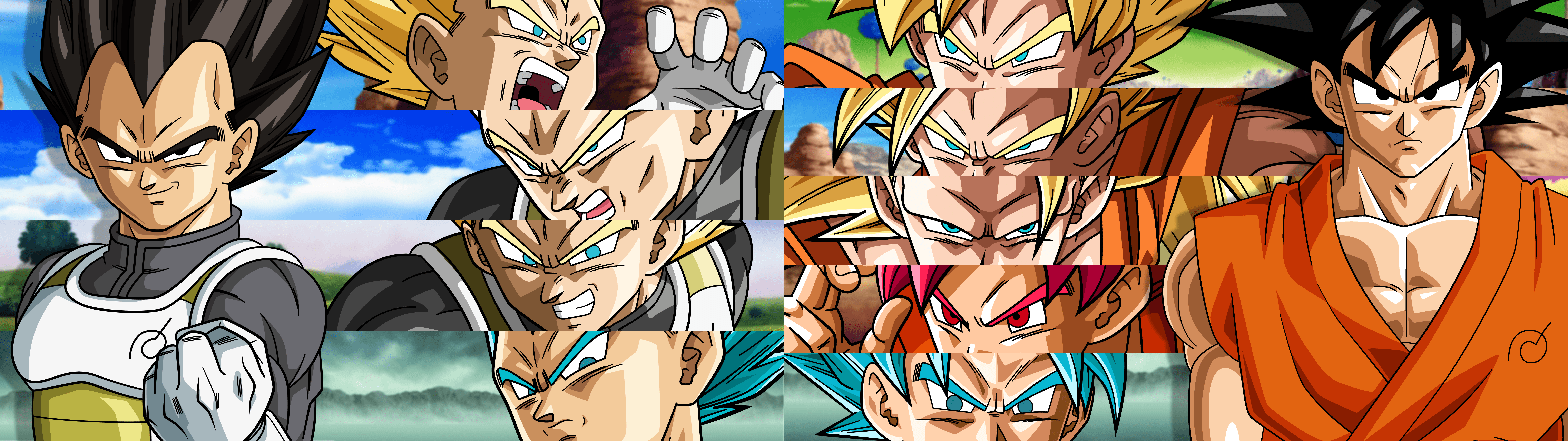 dual monitor goku and vegeta wallpaper 3. Dual Monitor Wallpaper