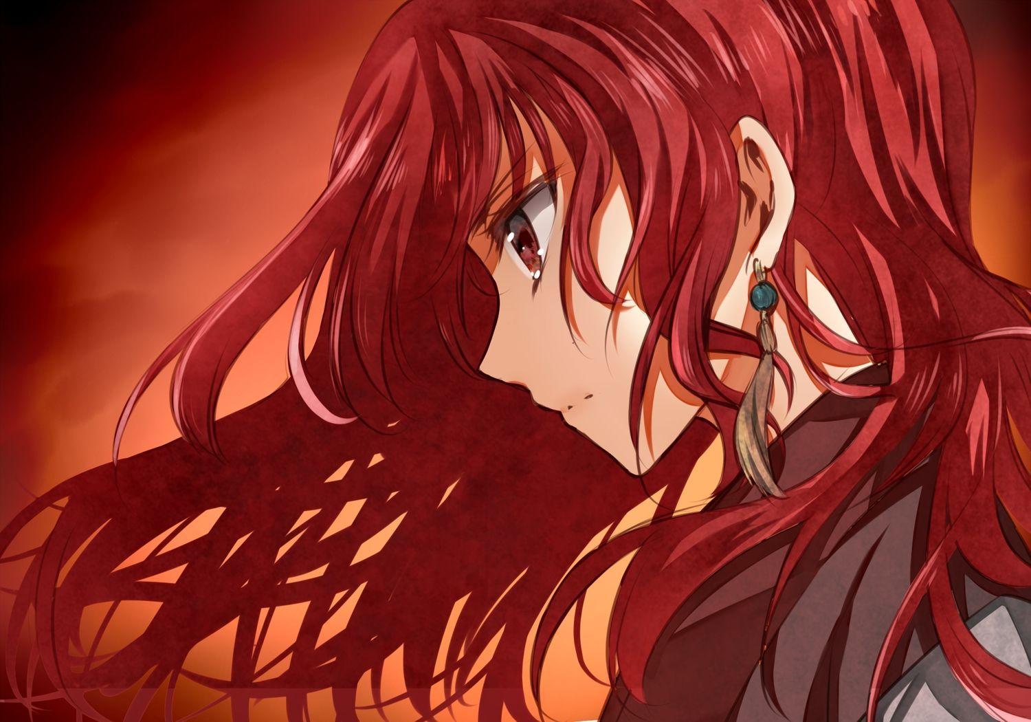 anime girl with red hair tumblr