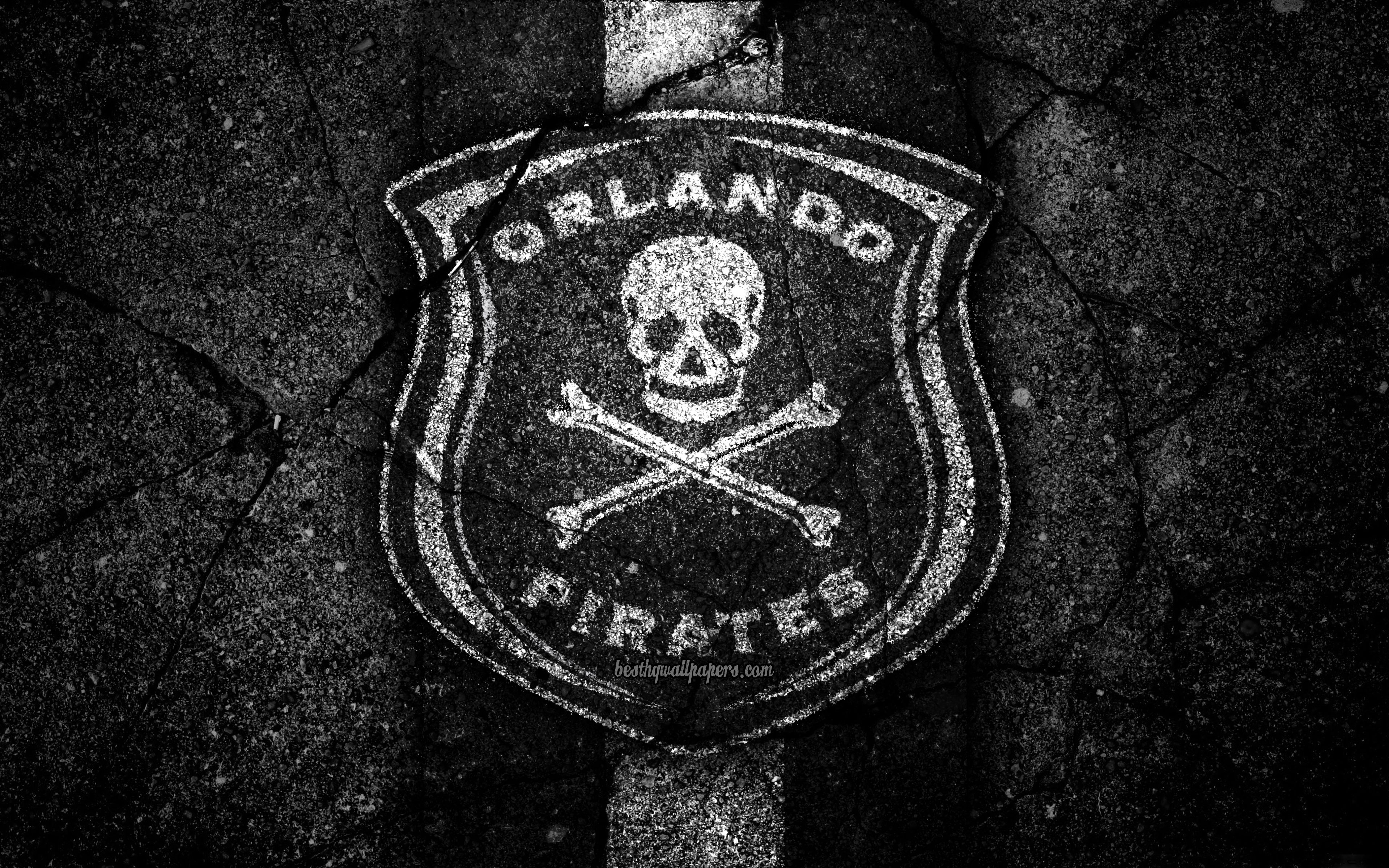 Download wallpapers Orlando Pirates FC, 4k, emblem, South African