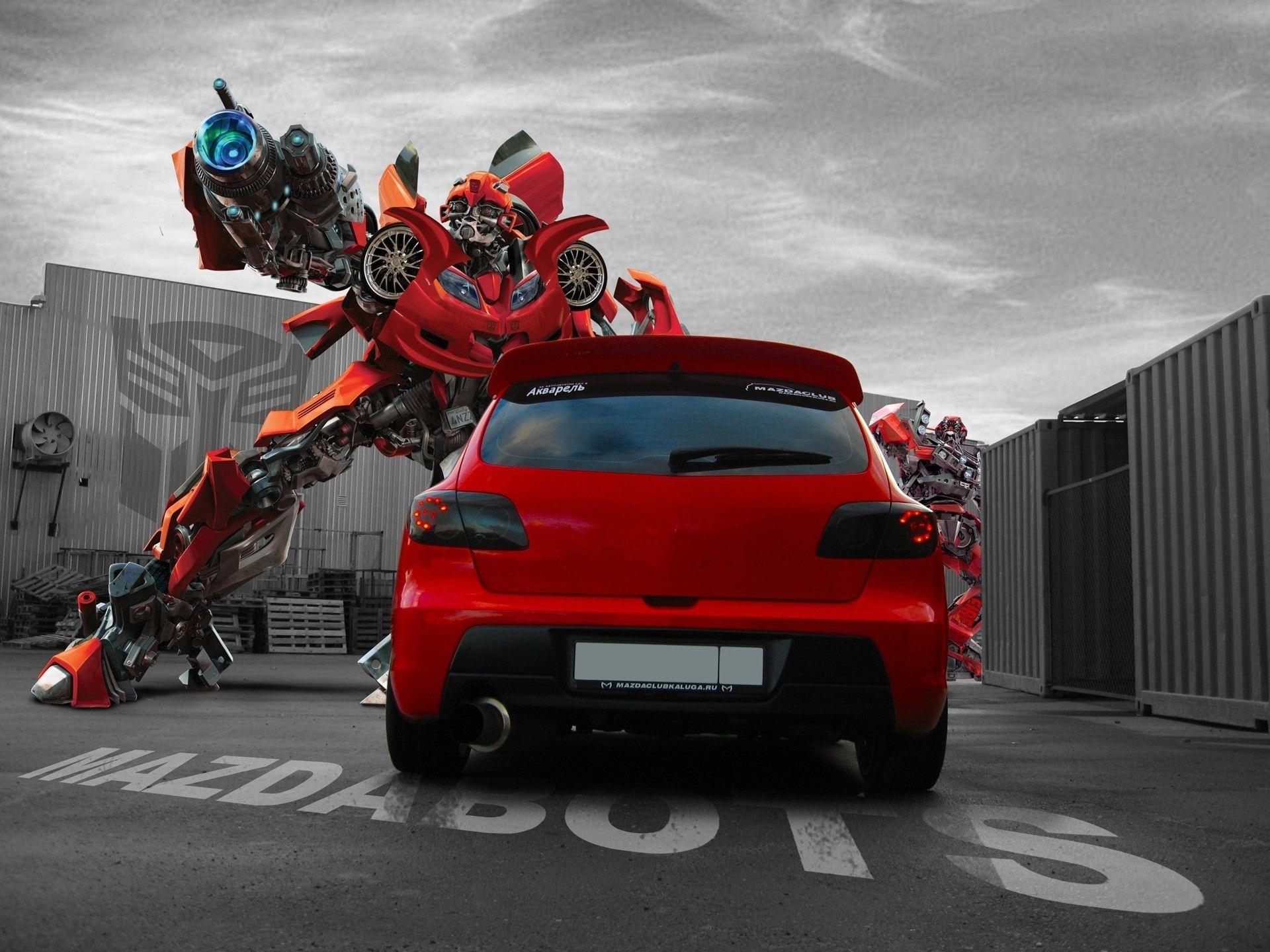 Transformers robots cars Mazda red cars wallpaperx1440
