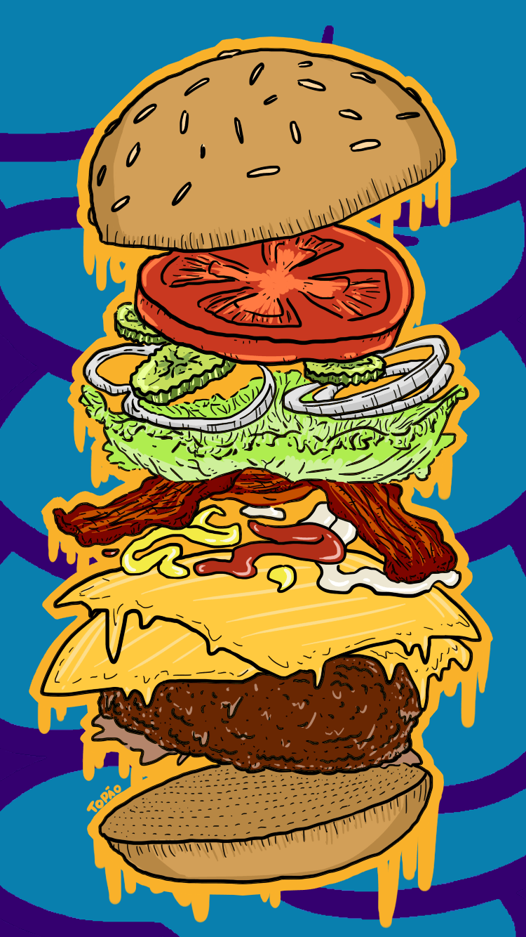 Cartoon Hamburger Wallpaper