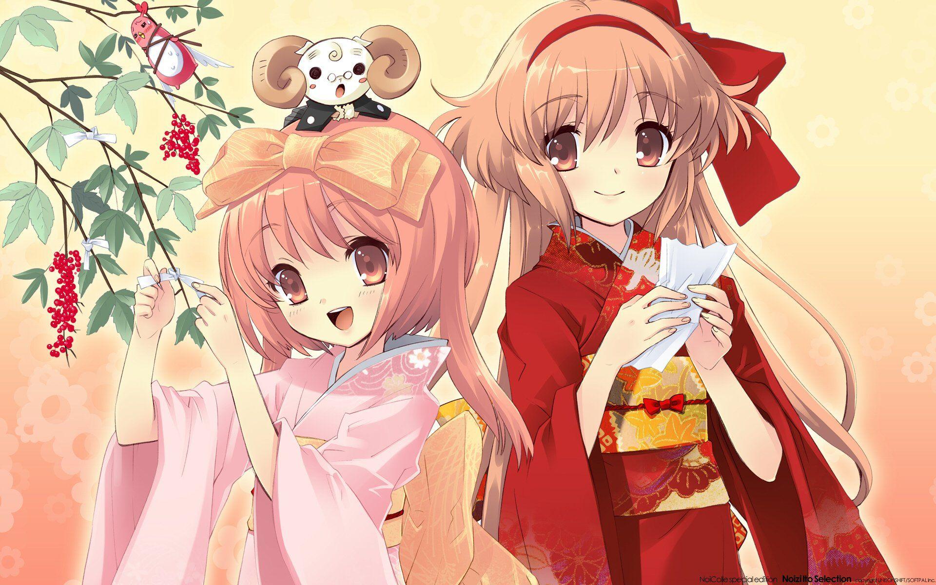 Anime girl friends group cute wallpaperx1200