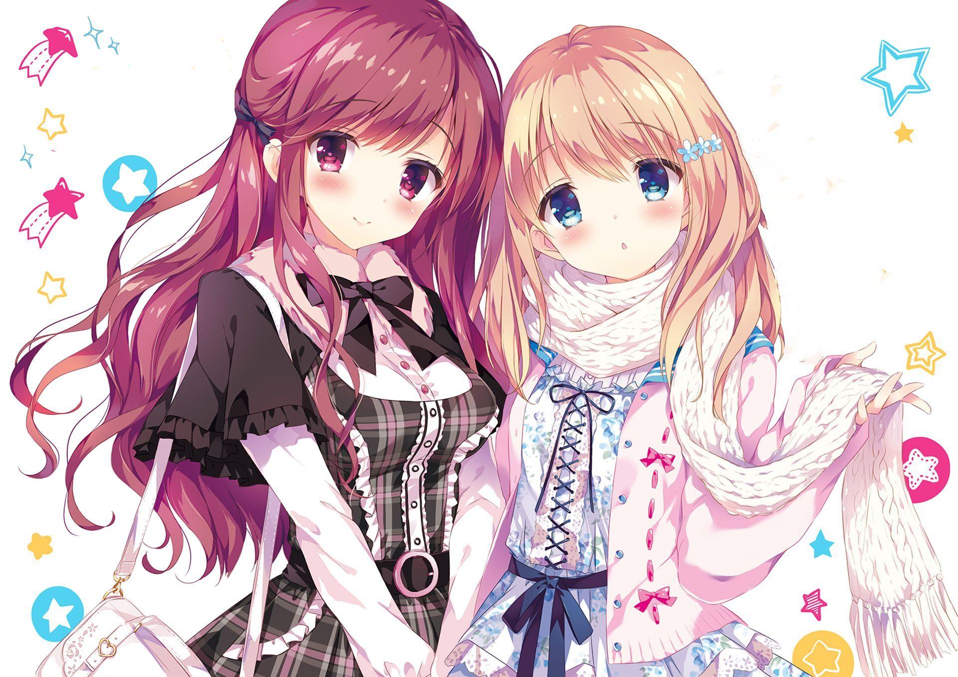 Cute Anime Girls Friends. Anime Wallpaper. Anime