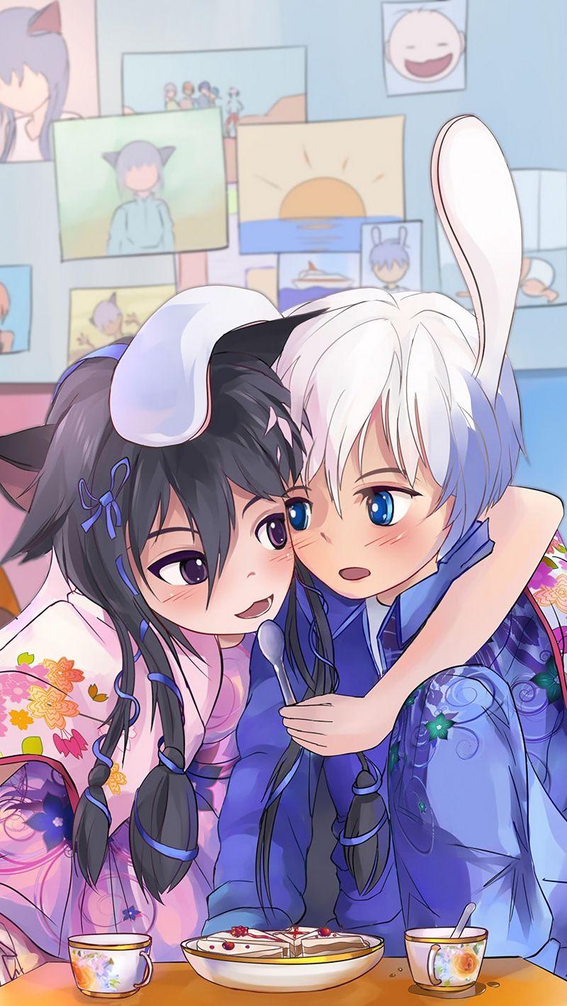 Download Wallpaper 800x1420 Anime, Friends, Kids, Food Iphone Se 5s