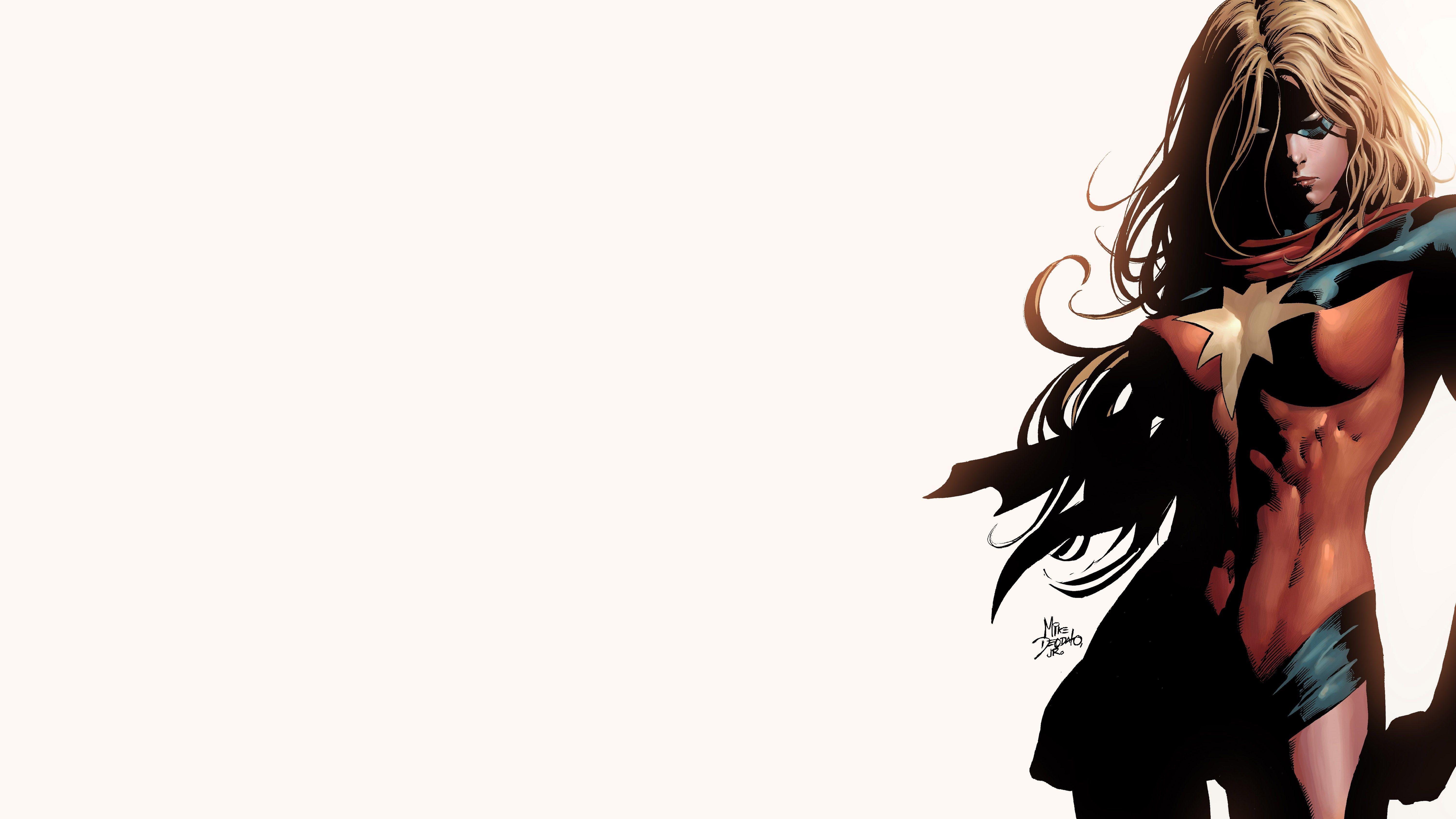 captain marvel macbook wallpaper HD Eldon Black 6000x3375