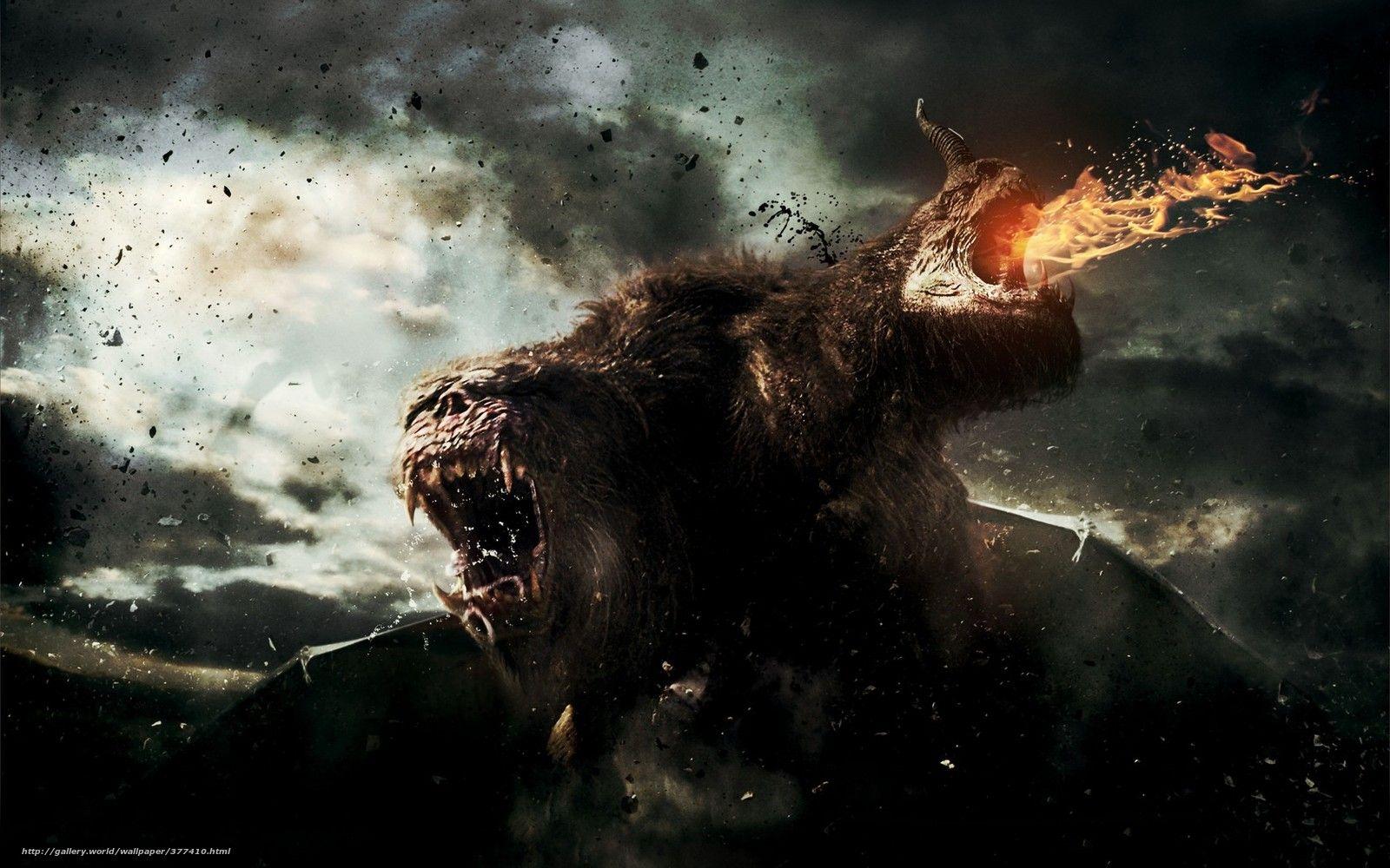 Download wallpaper wrath of the titans, Gods, Monsters, chimera free
