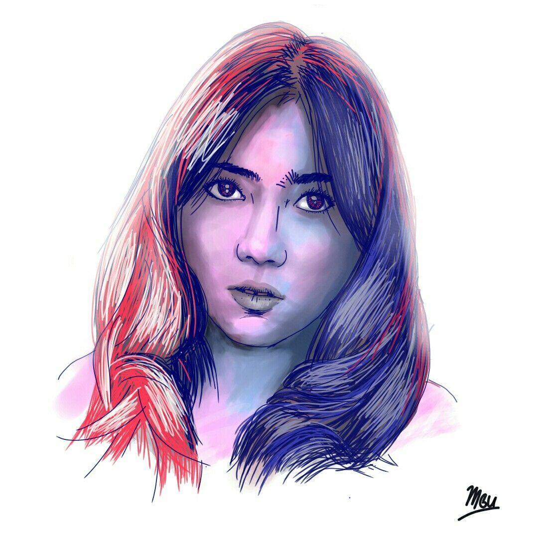 Isyana Sarasvati Indonesian Artist Digital Sketching. Digital