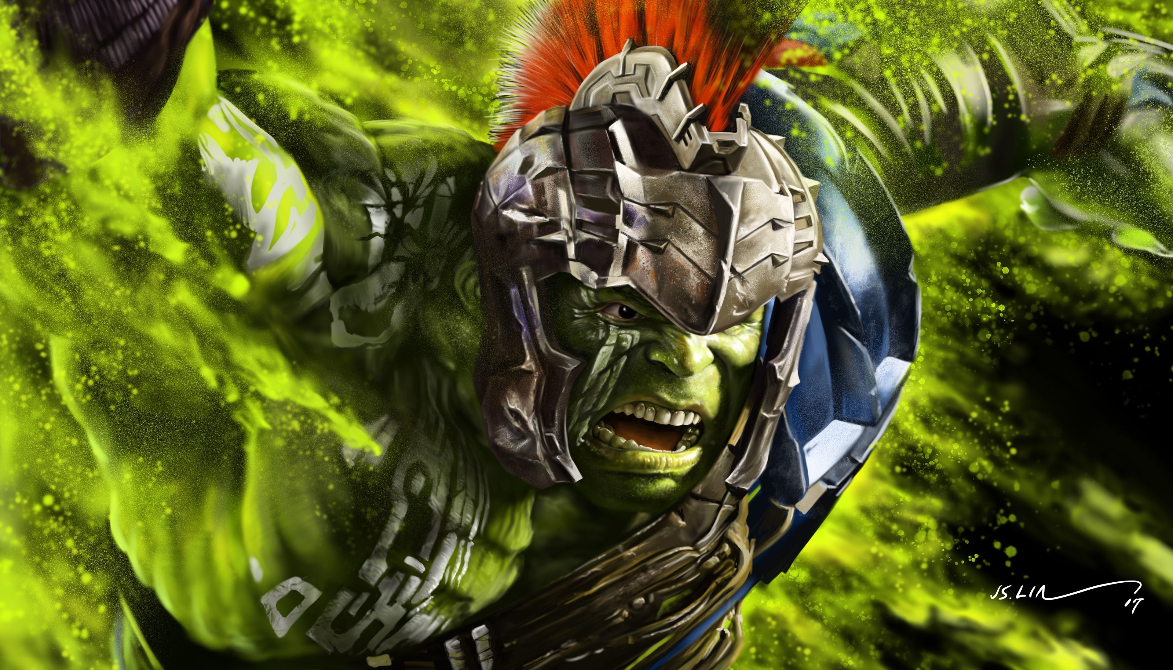 Wallpaper Hulk, Thor Ragnarok, Artwork, HD, 4K, Creative Graphics