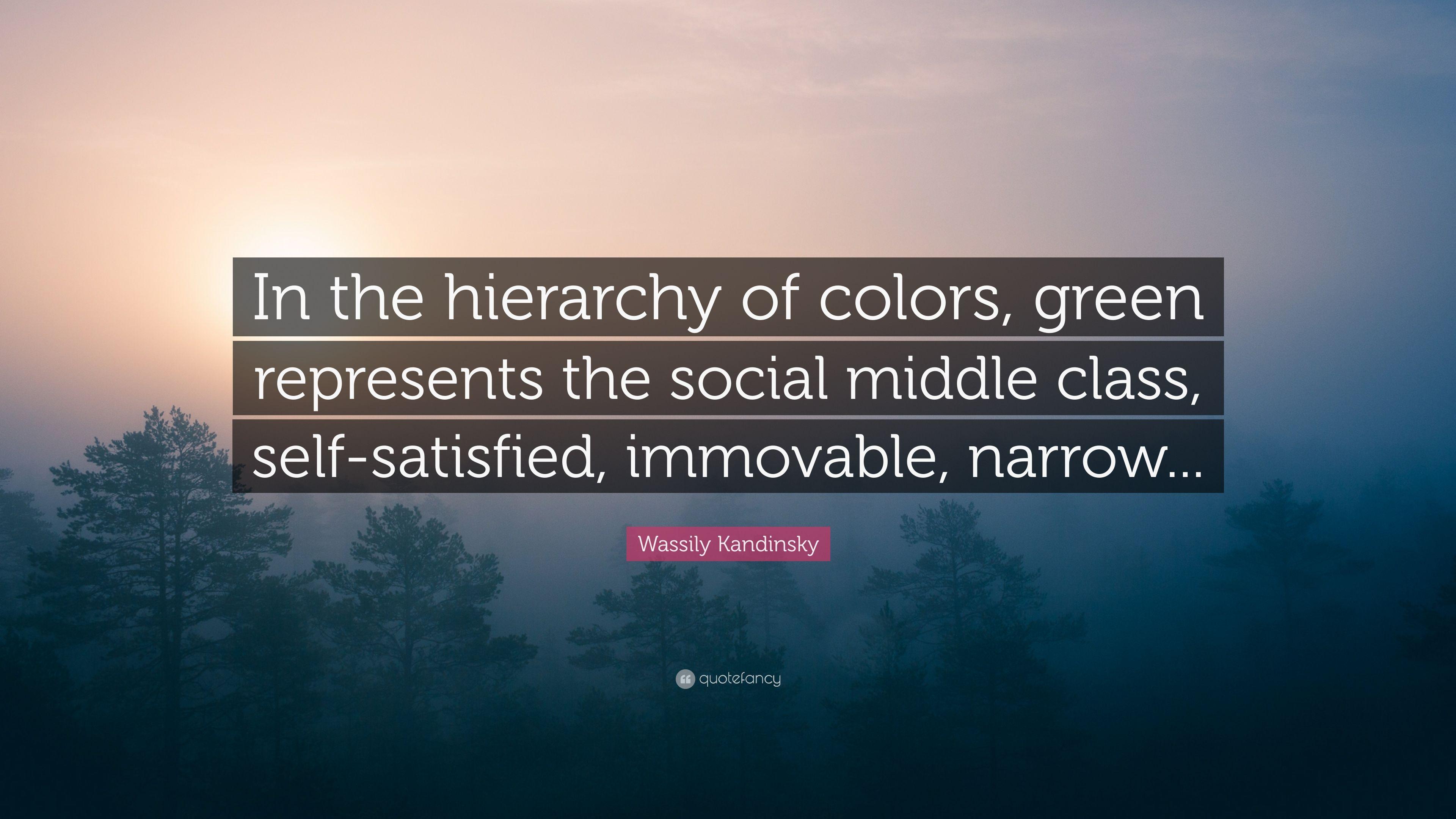 Wassily Kandinsky Quote: “In the hierarchy of colors, green
