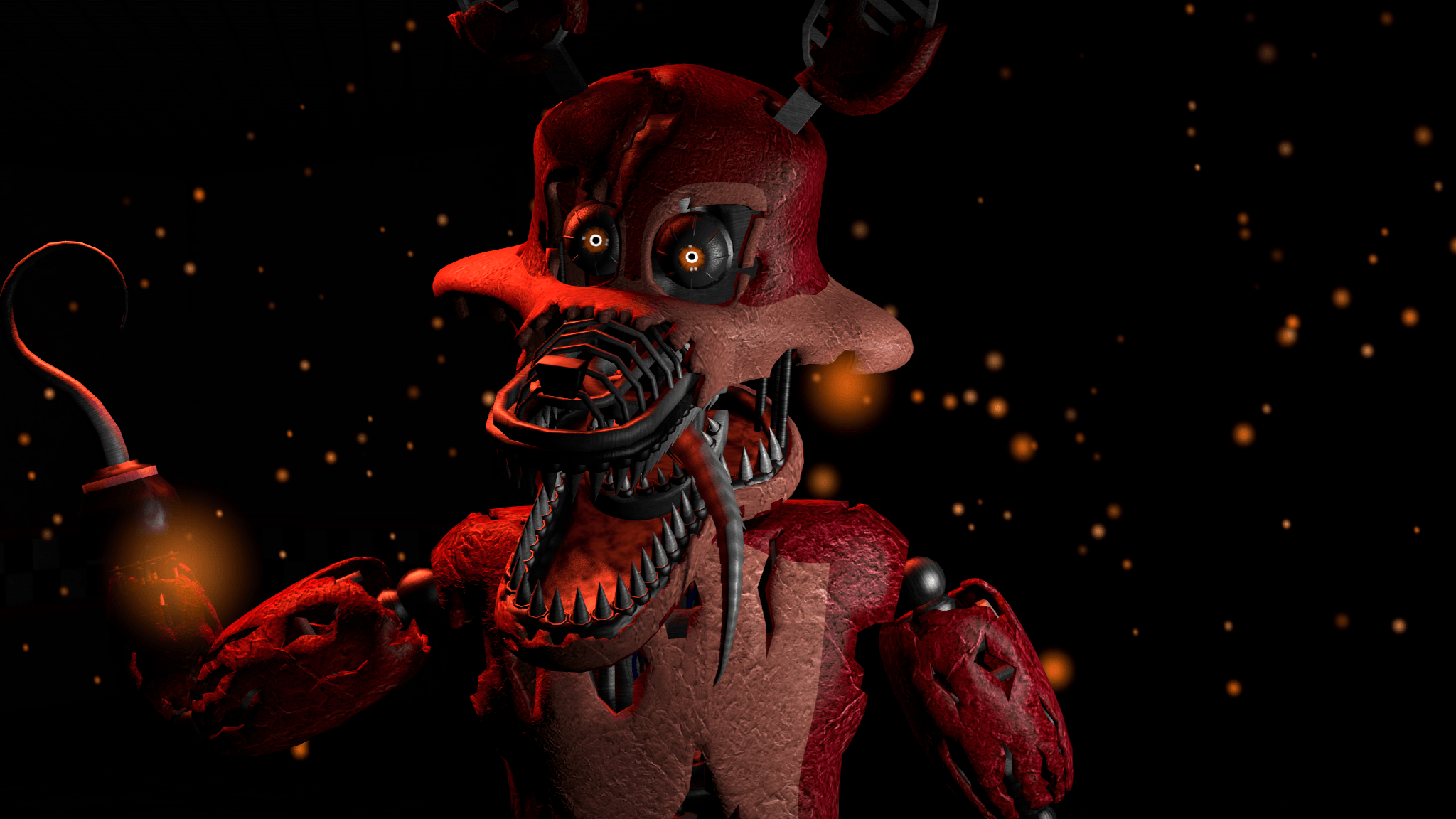 Withered Foxy e Nightmare Foxy Referência SFM papel de parede HD