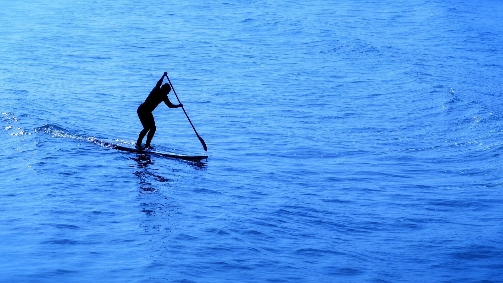 Ocean SUP Surfing full HD wallpaper Paddleboarding. SUP