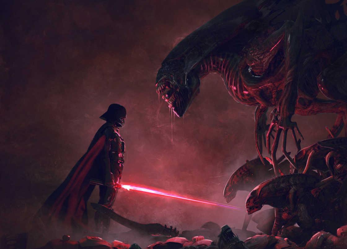Darth Vader Vs. Xenomorph in Gloriously Badass STAR WARS and ALIENS
