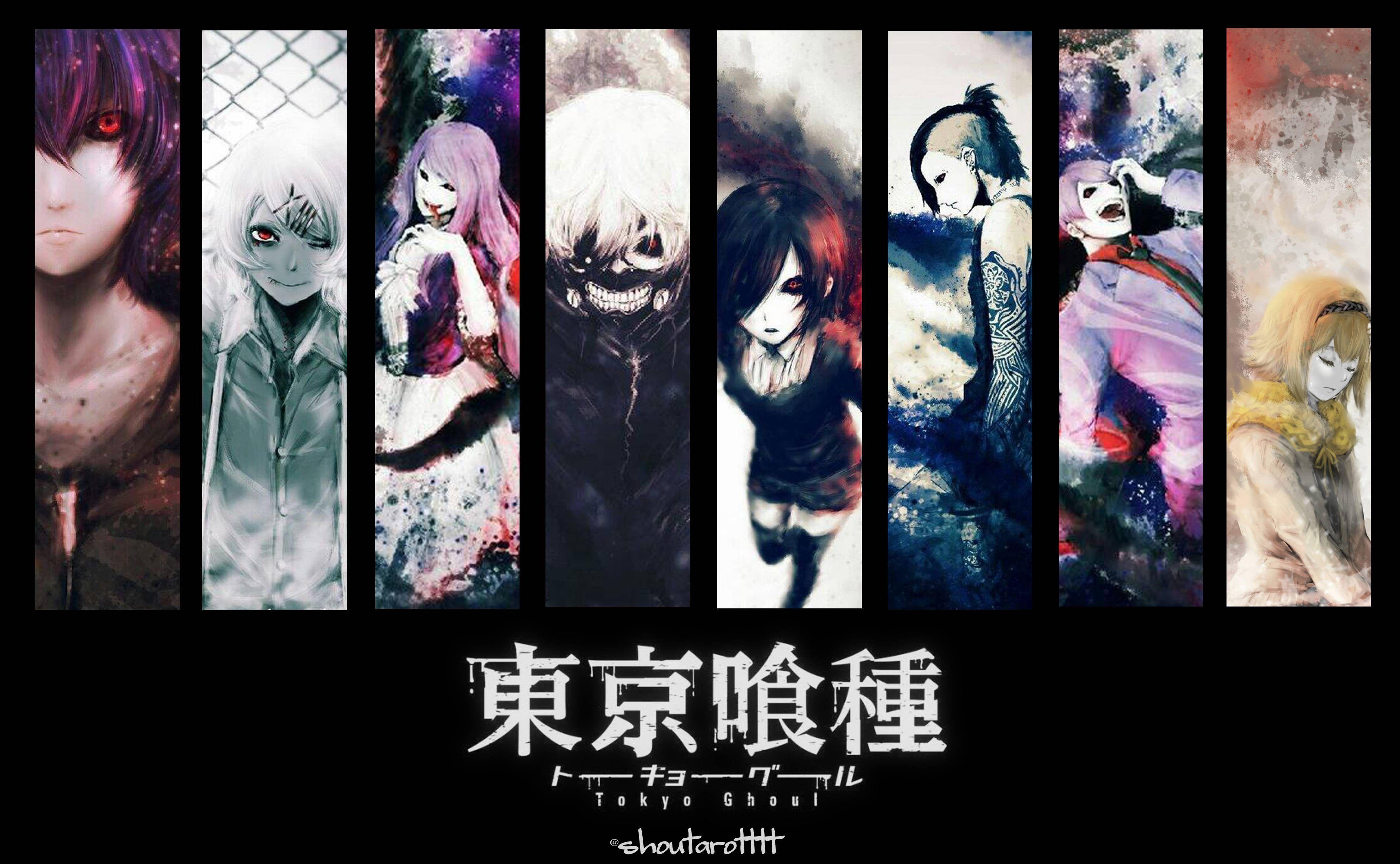 Uta Tokyo Ghoul, Tsukiyama Shuu, Kirishima Touka, Kaneki Ken