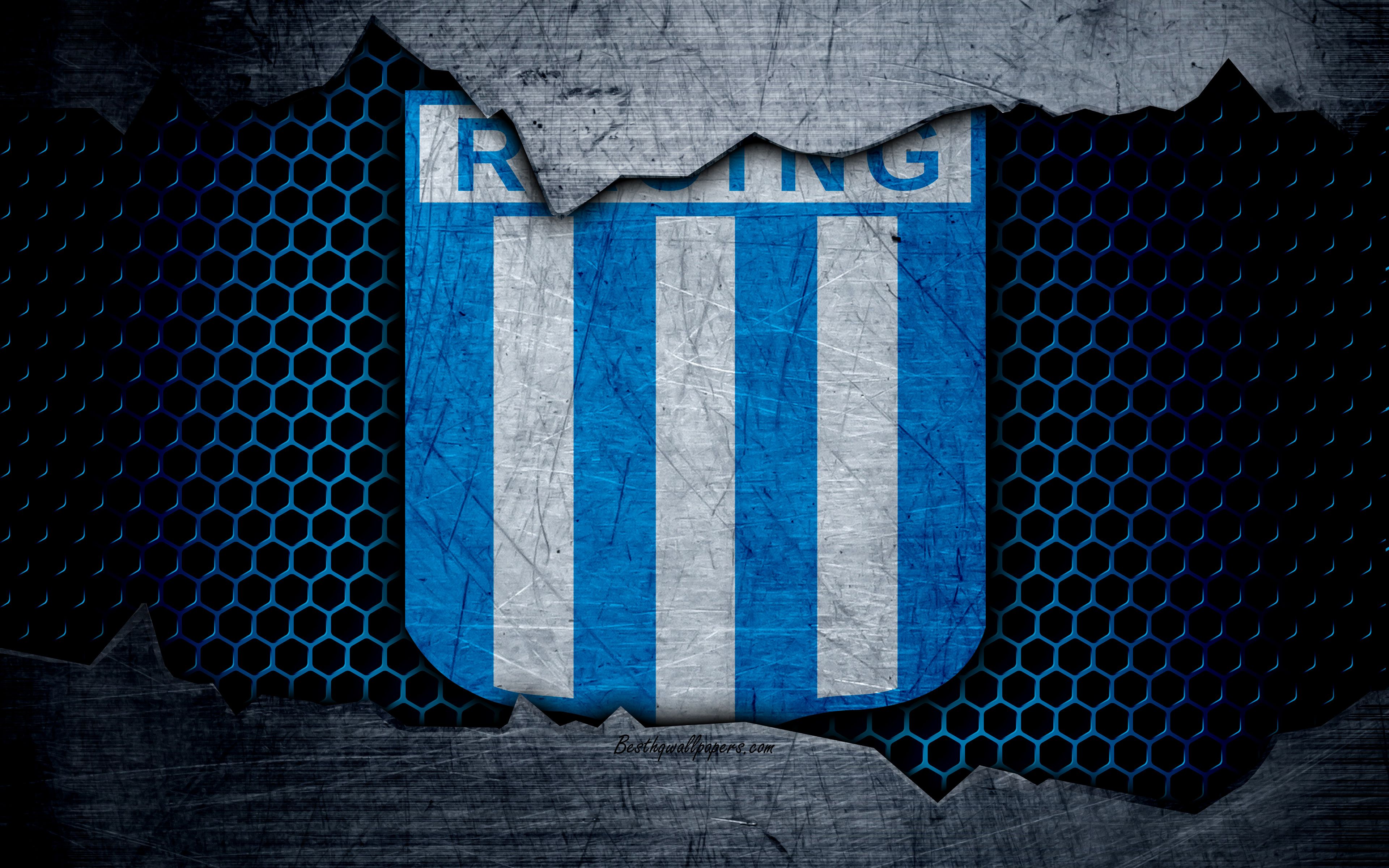 Download wallpaper Racing Club, 4k, Superliga, logo, grunge