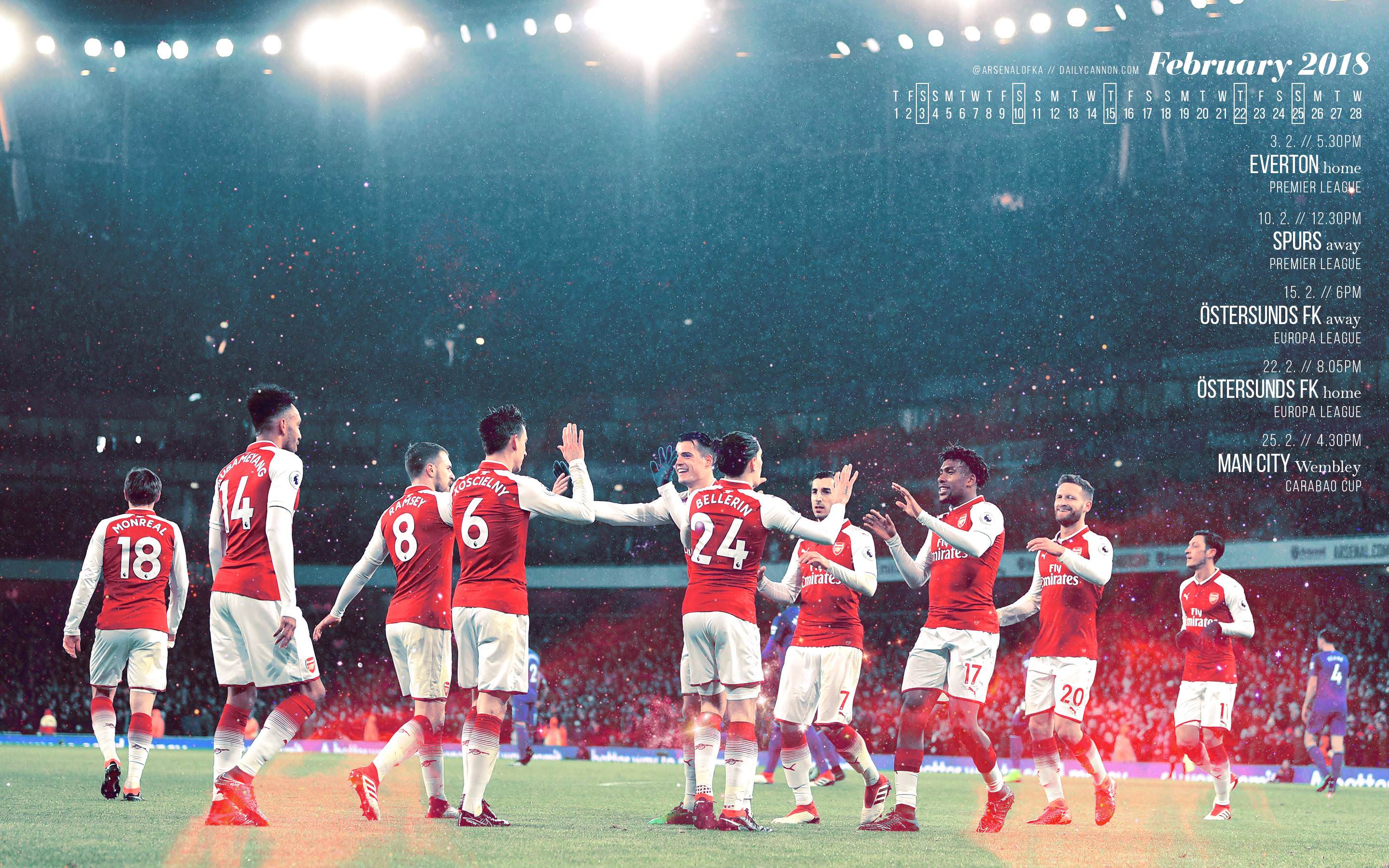Arsenal fixture wallpaper: February featuring Everton happiness