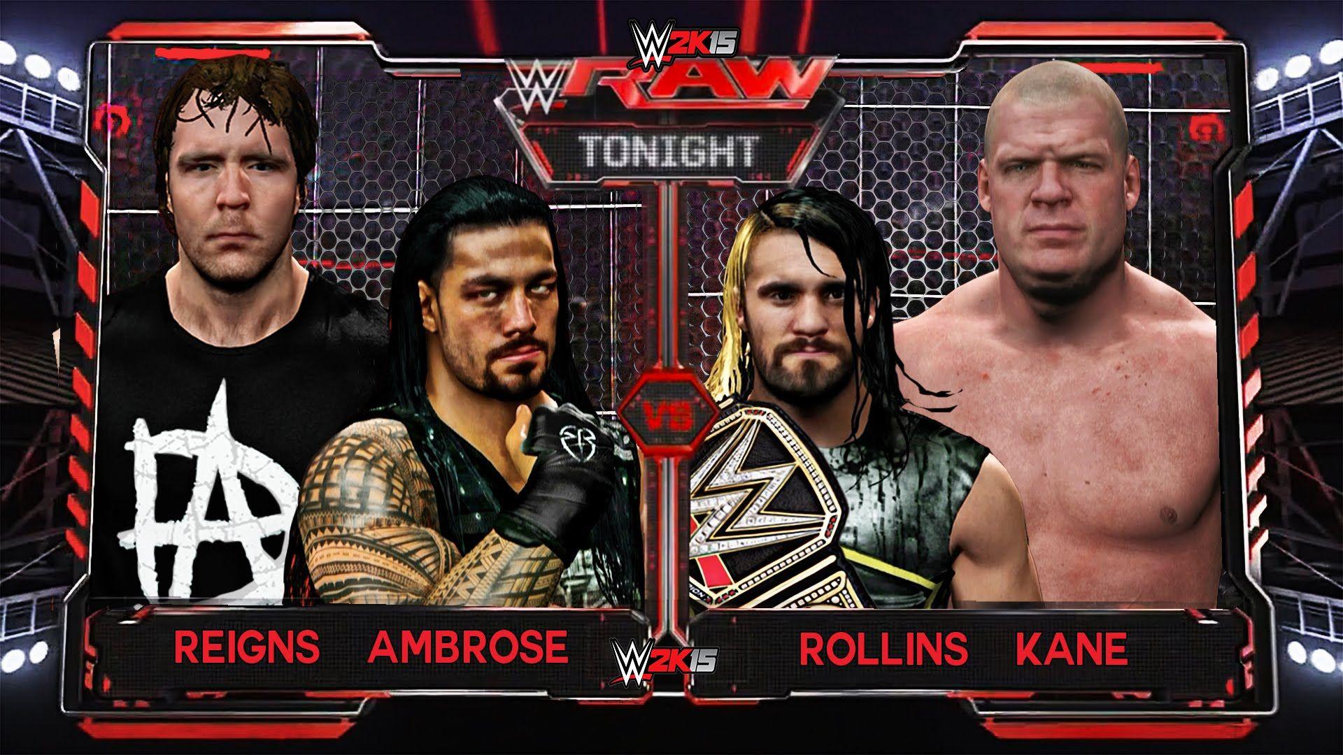 WWE RAW 6 1 15, Roman Reigns & Dean Ambrose Vs Seth Rollins & Kane