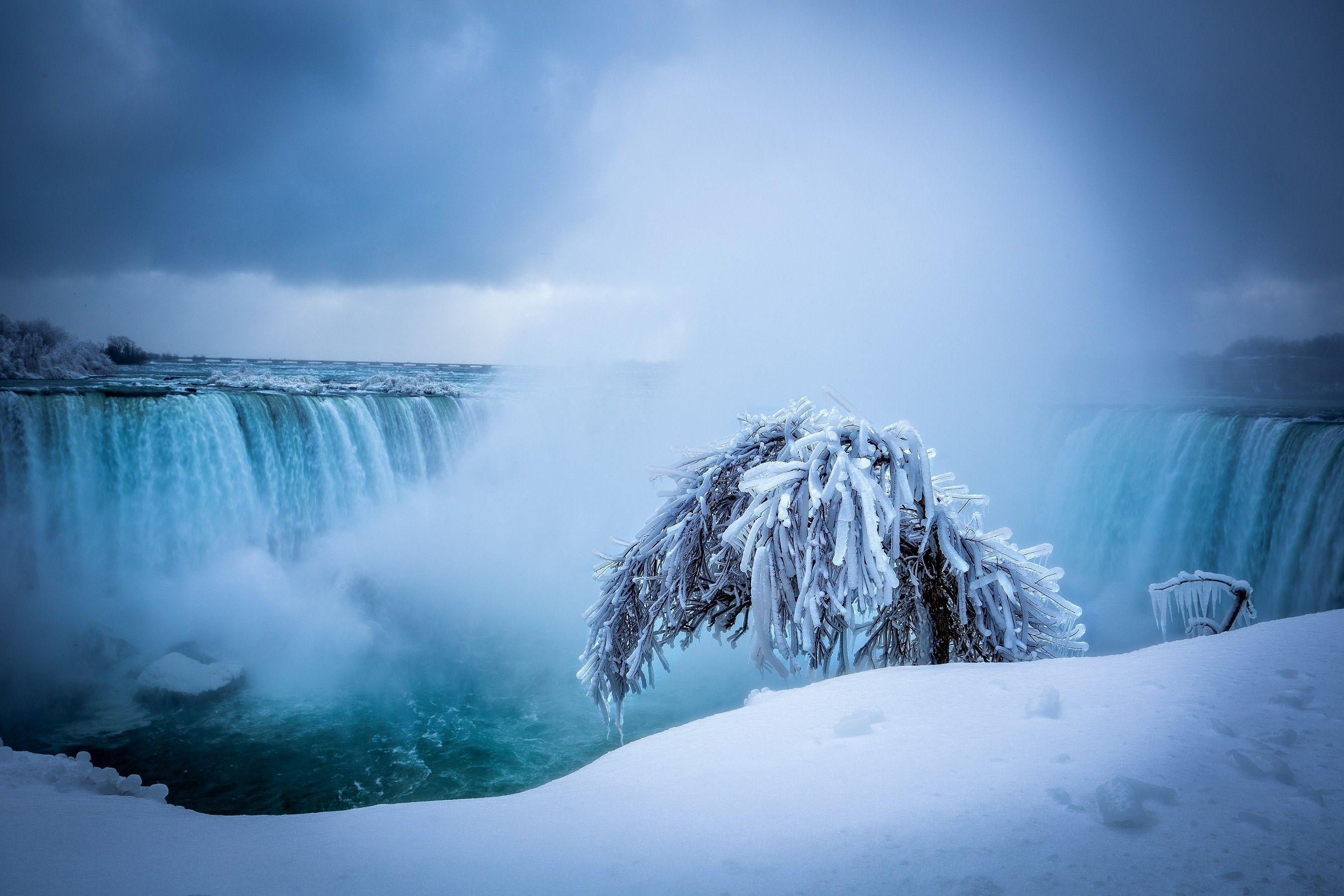 niagara falls winter waterfall wallpaper and background