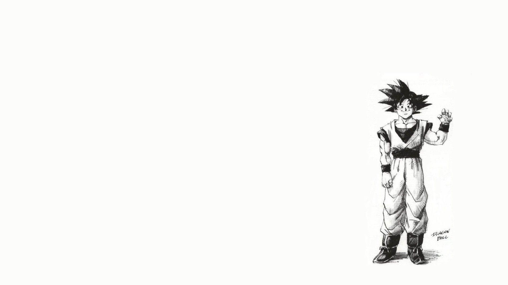 minimalistic, Son Goku, white background, Dragonball wallpaper