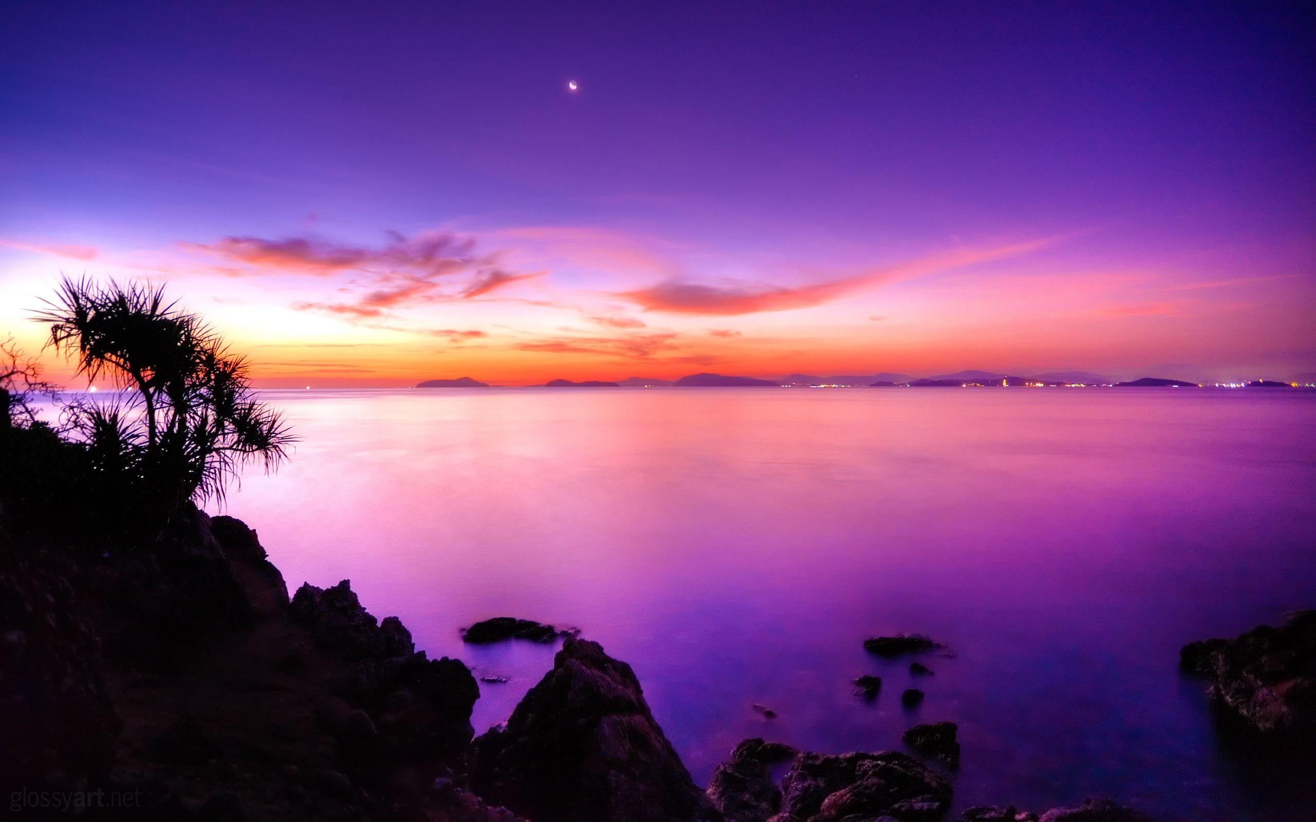 Cool Landscape Desktop Backgrounds: Beautiful Purple Dusk Full HD