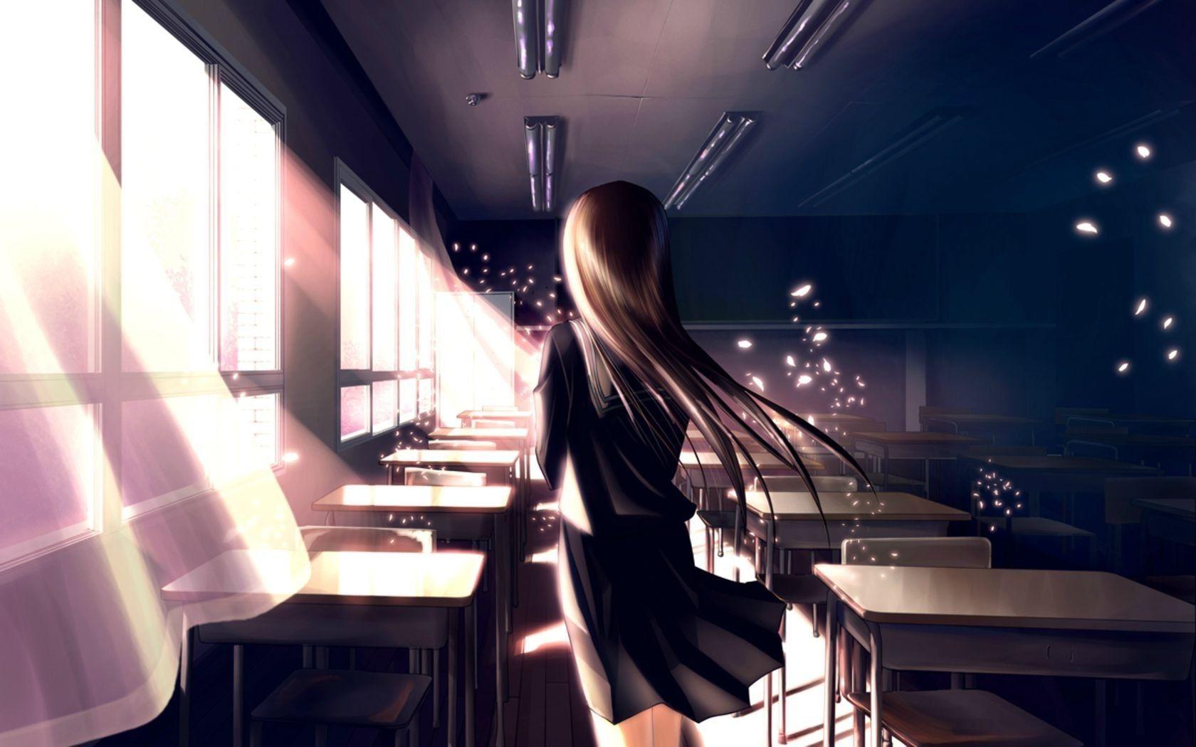 Classroom (Anime Background)  Anime background, Anime wallpaper iphone,  Anime backgrounds wallpapers