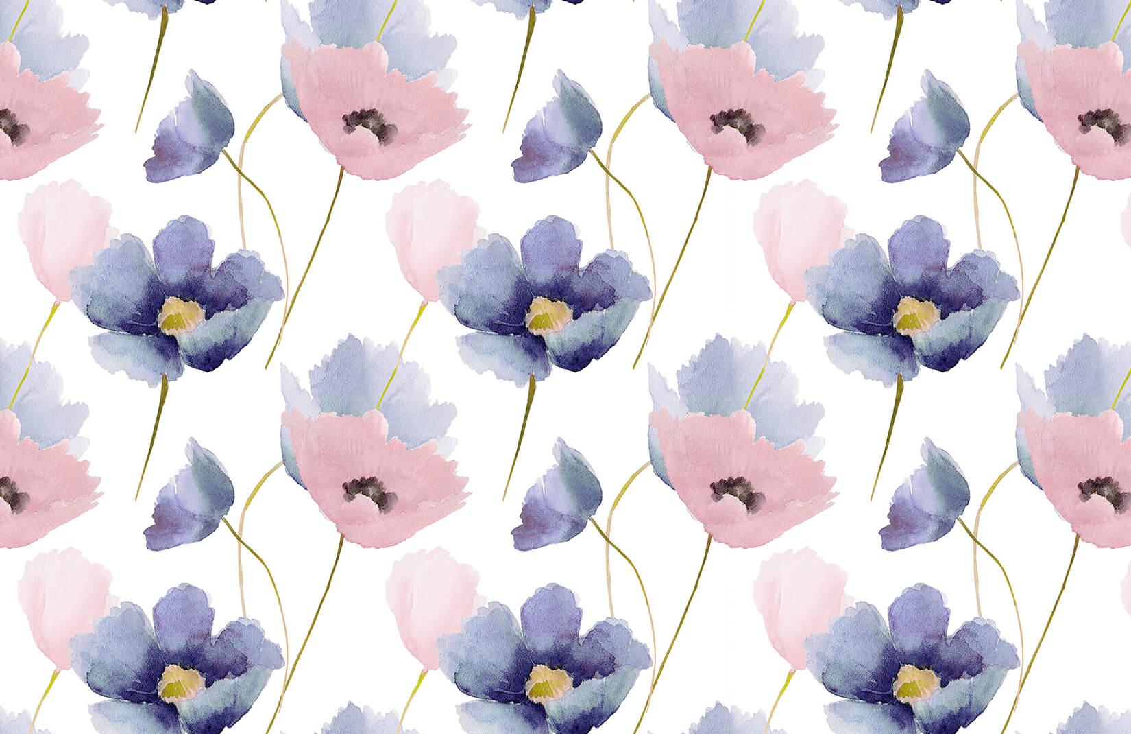 Rose Quartz and Serenity Poppy Wallpaper