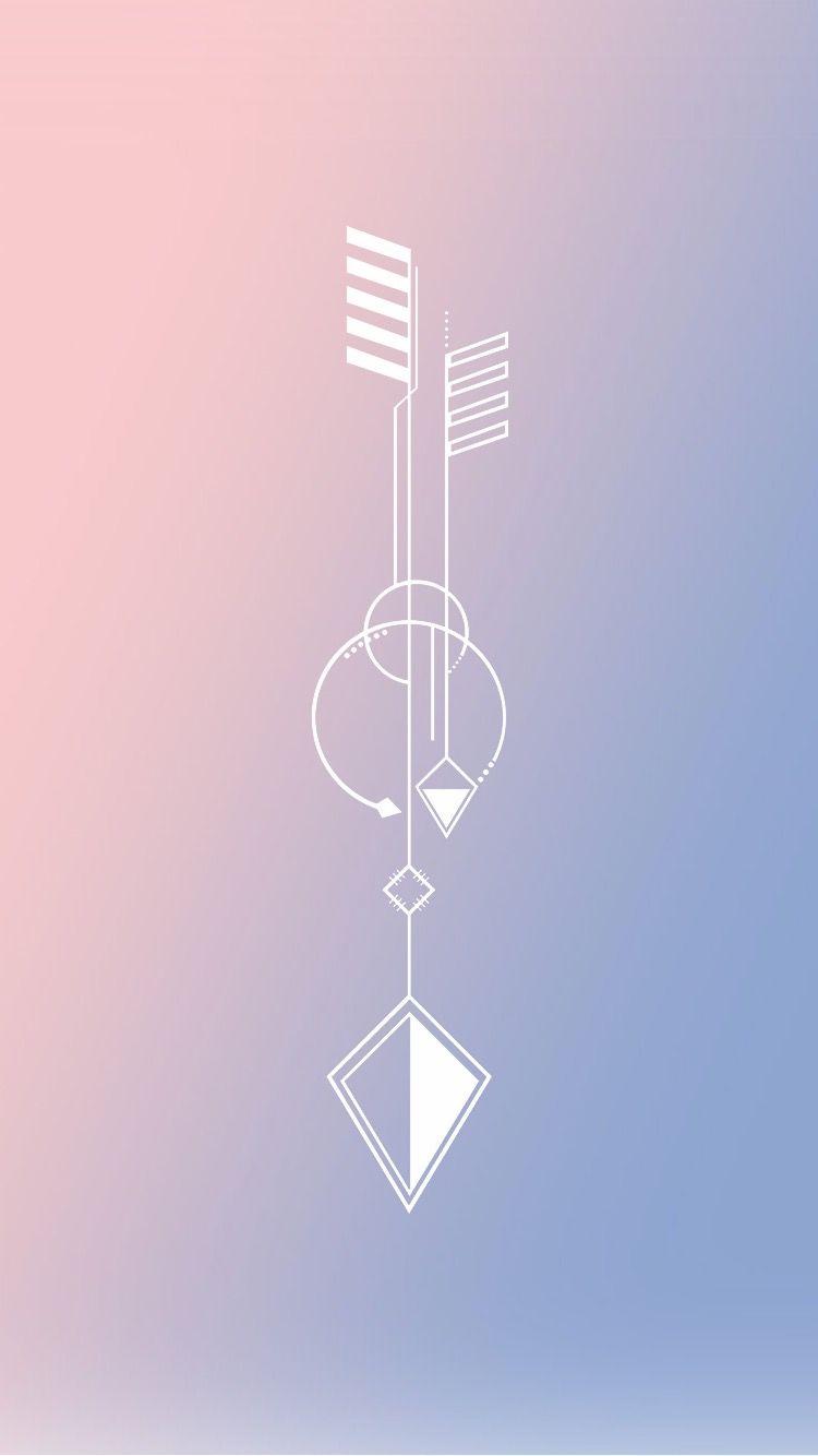 iPhone wallpaper serenity rose quartz Pantone 2016 arrow