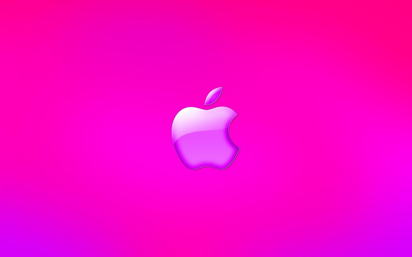 Pink Apple Logo wallpaperx1050