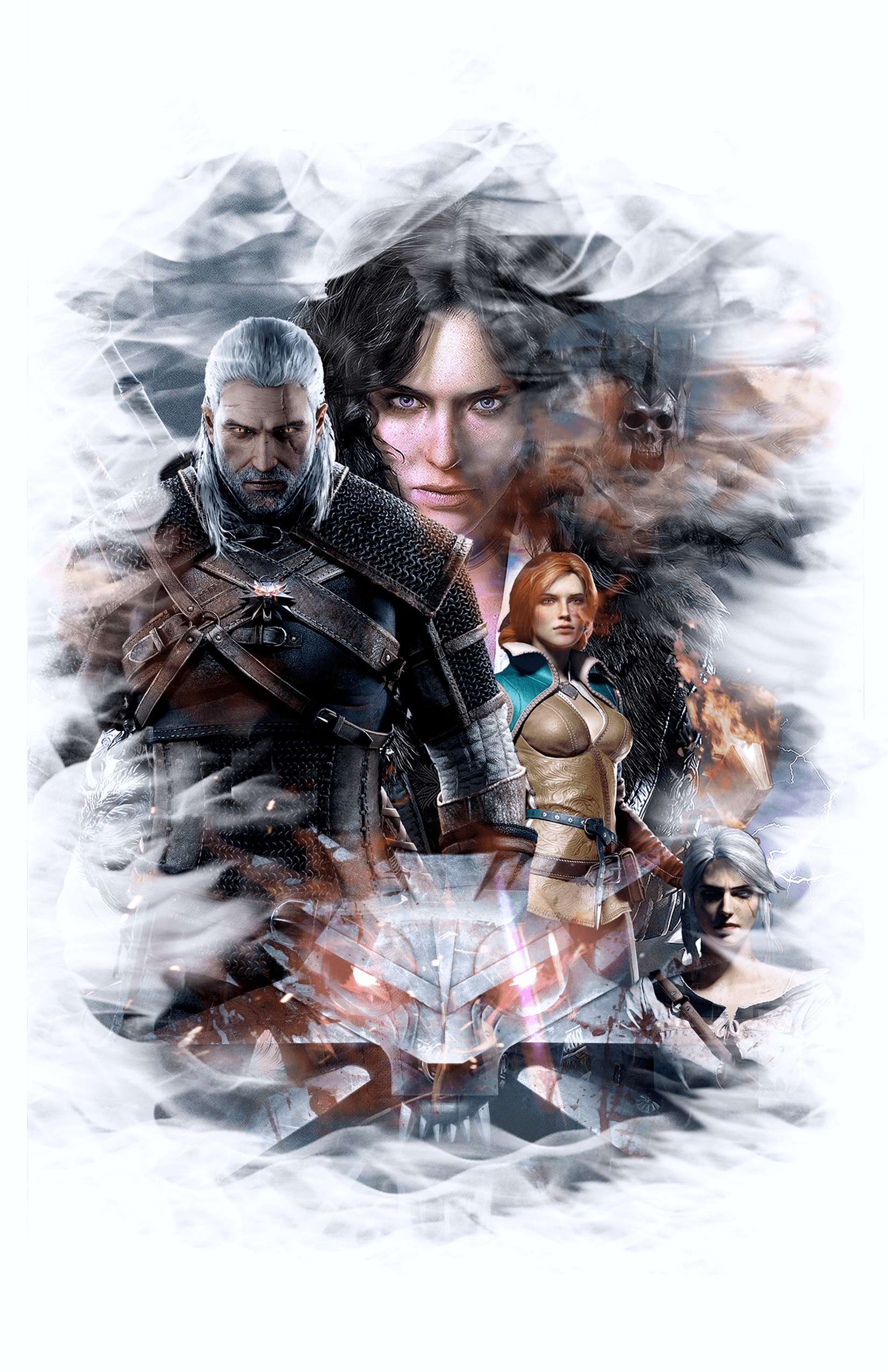 Witcher 3 Poster I made for my Graphics Design class