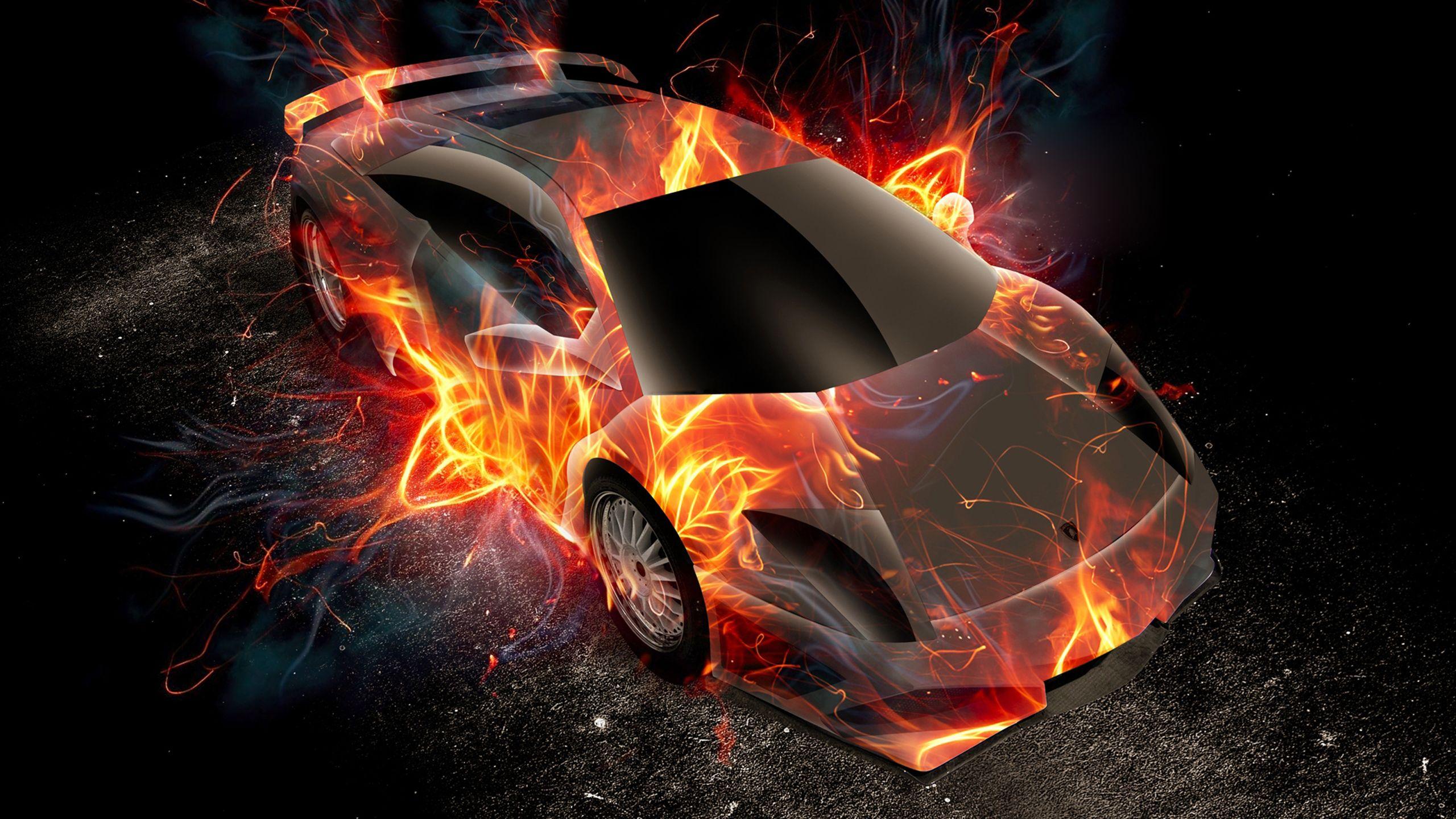 Lamborghini Flame Fantasy World Famous Car Design Wallpaper For Pc